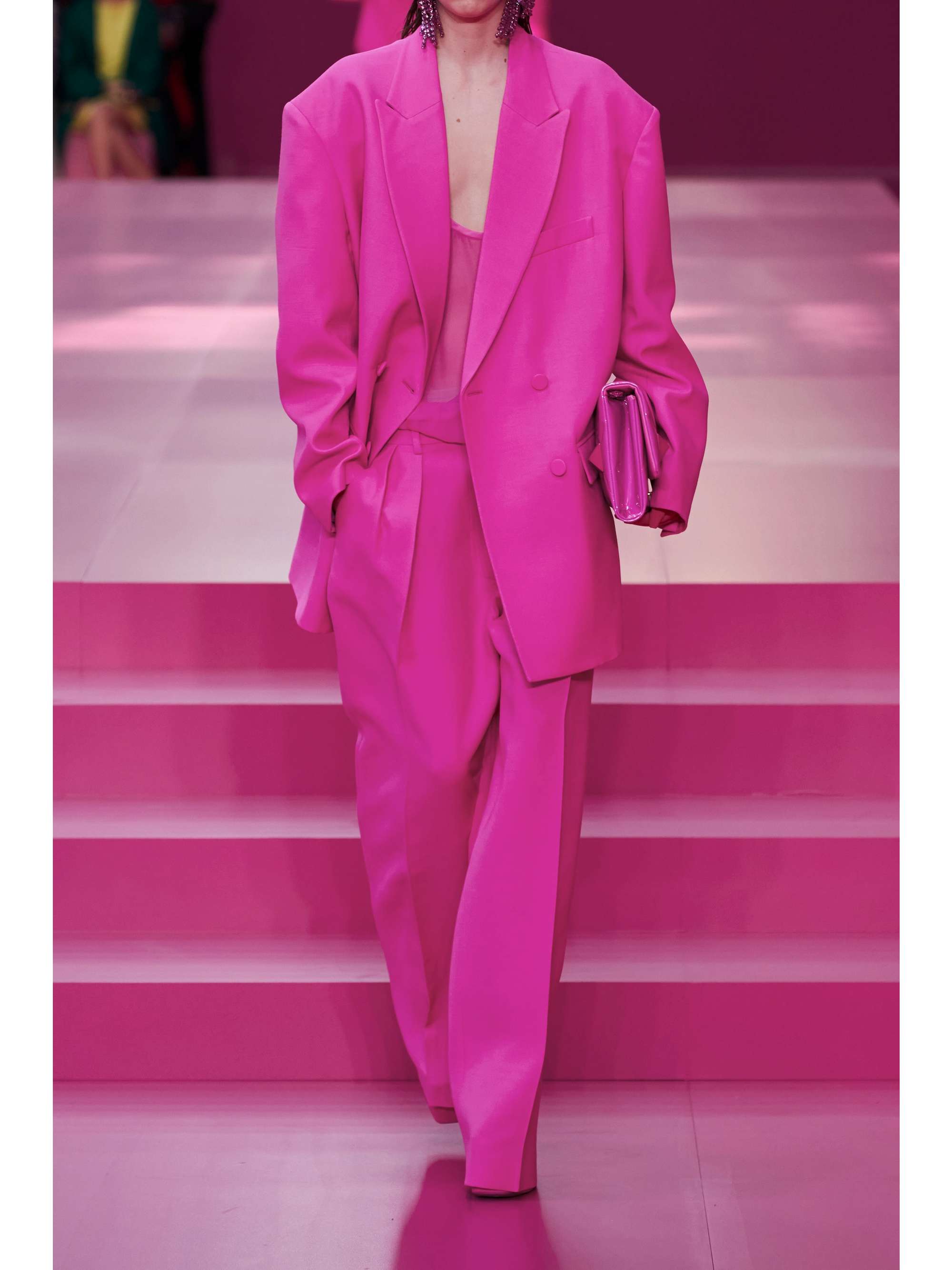 VALENTINO Oversized double-breasted wool and silk-blend crepe blazer