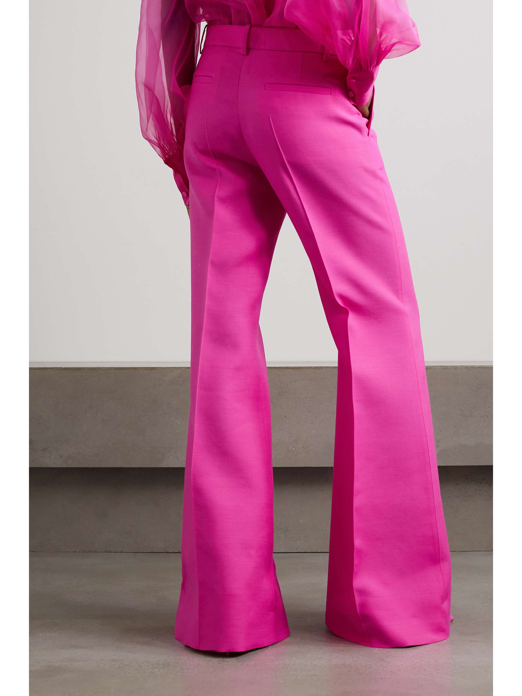 VALENTINO GARAVANI Wool and silk-blend crepe wide-leg pants