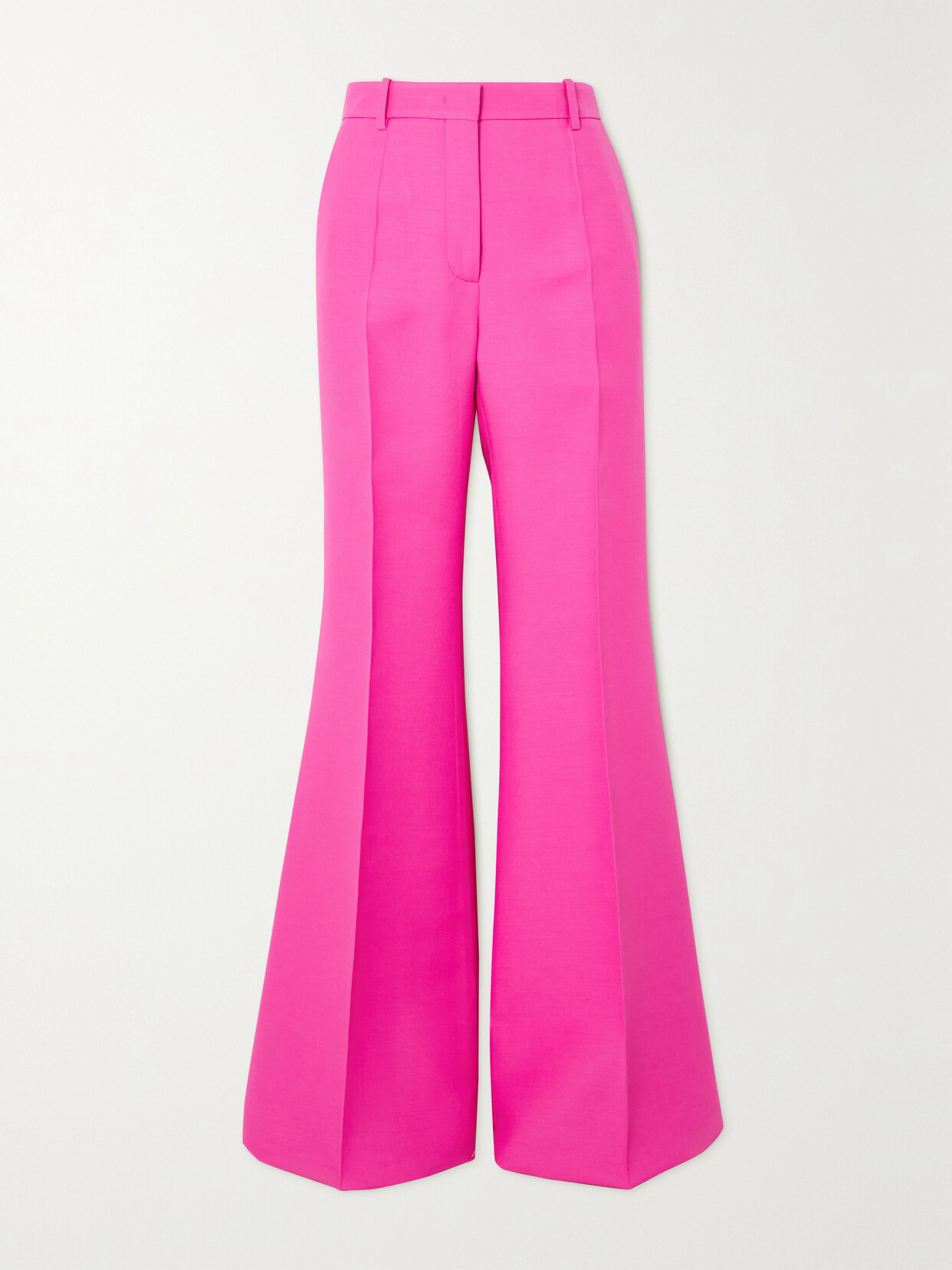 Valentino Wool And Silk-blend Crepe Wide-leg Pants In Pink