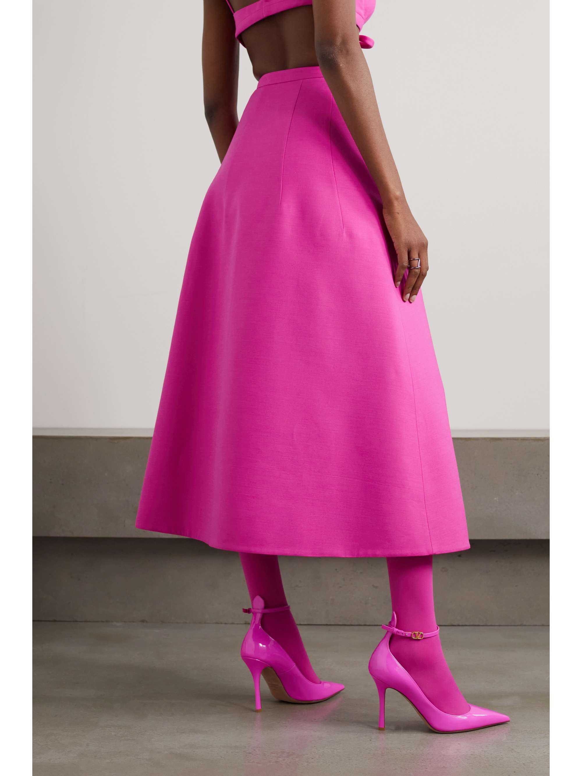 VALENTINO GARAVANI Wool and silk-blend crepe skirt