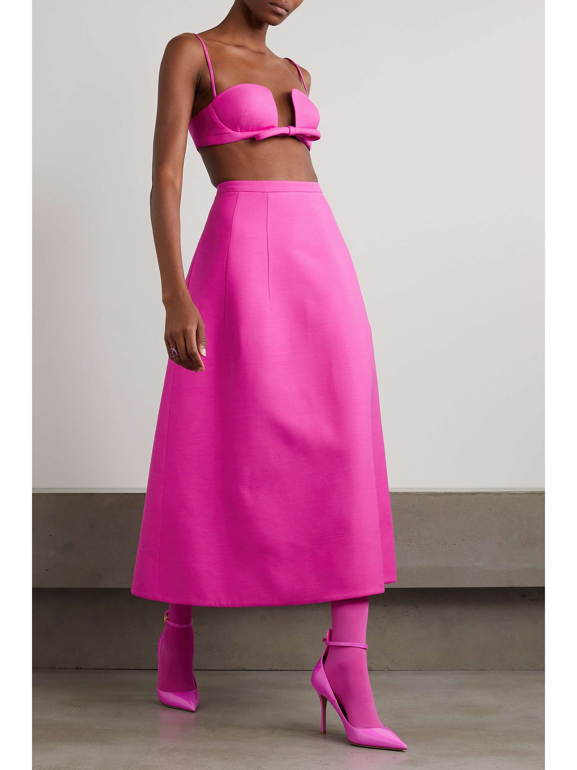 VALENTINO GARAVANI Wool and silk-blend crepe skirt