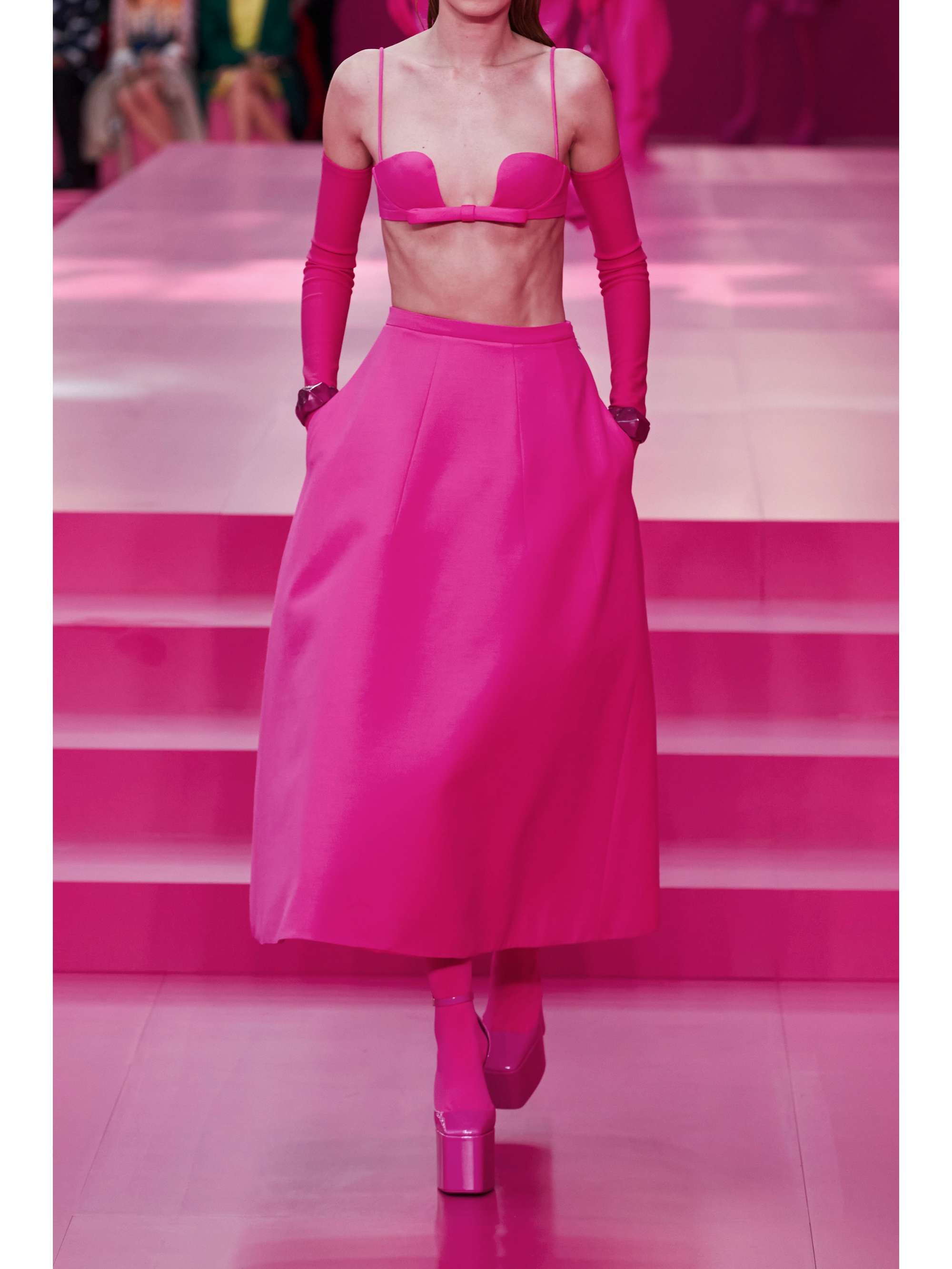 VALENTINO GARAVANI Wool and silk-blend crepe skirt