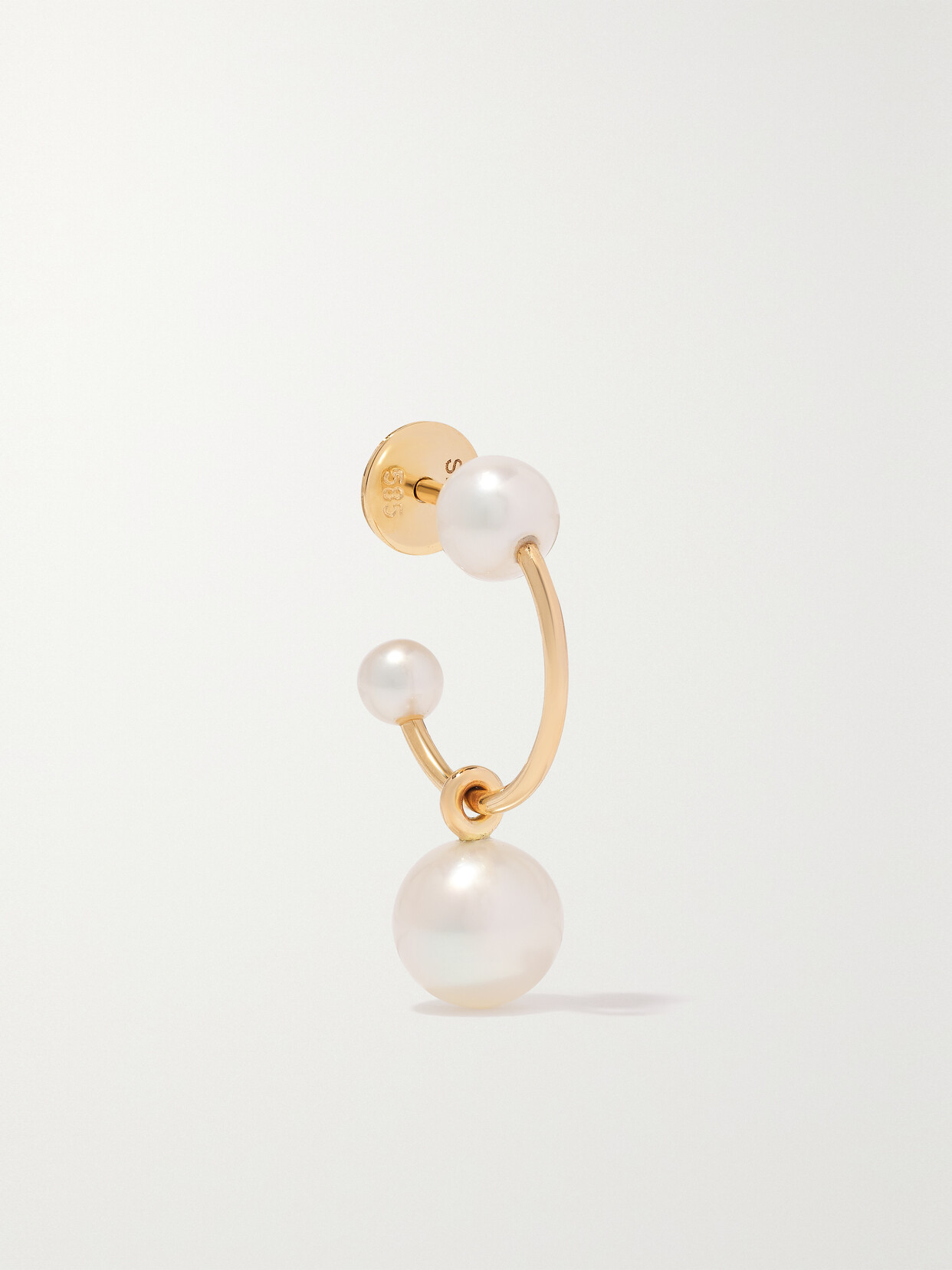 Sophie Bille Brahe Claudia Perle 14-karat Pearl Single Hoop Earring