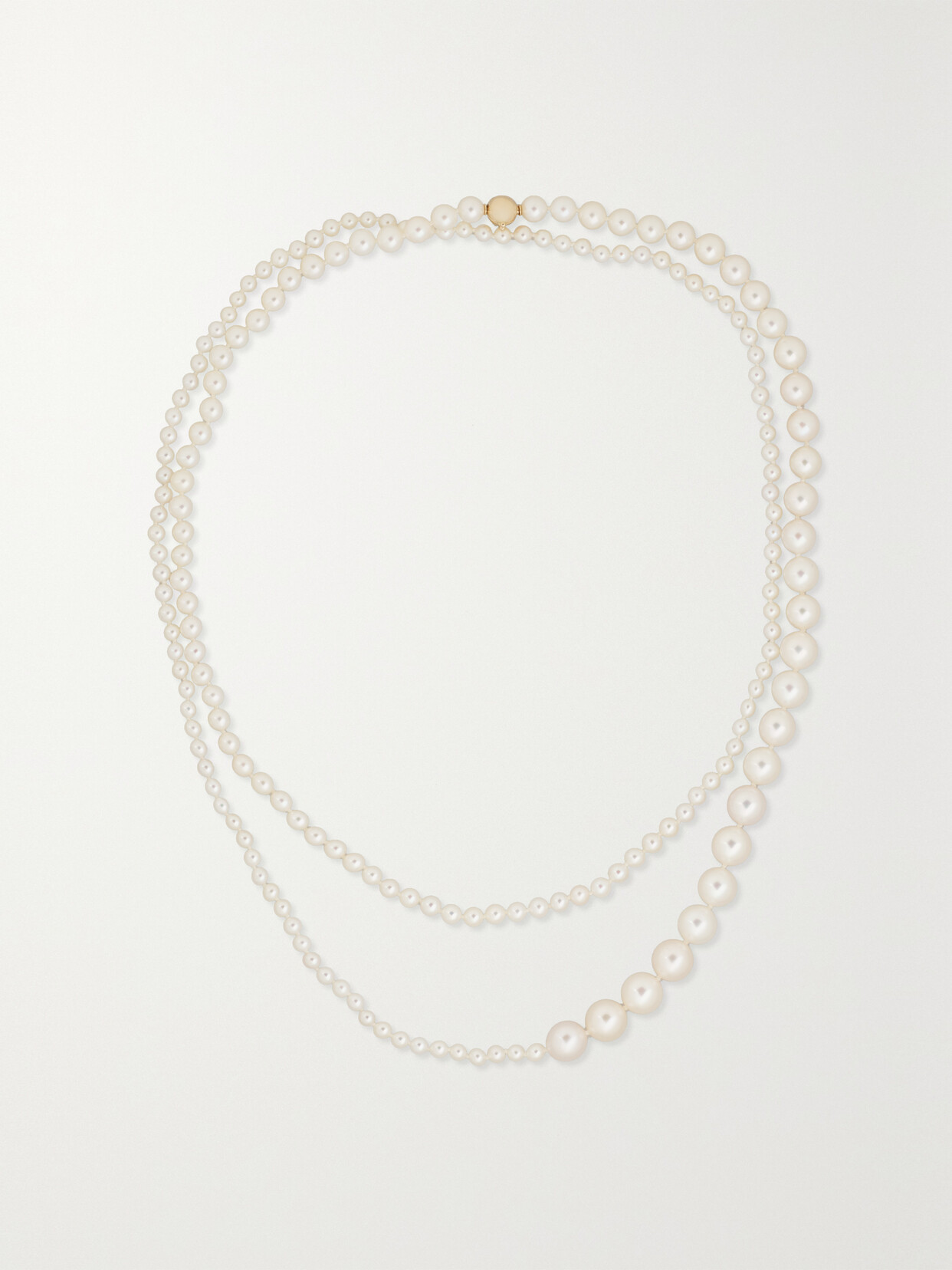 Sophie Bille Brahe Grand Peggy 14-karat Gold Pearl Necklace In Ivory