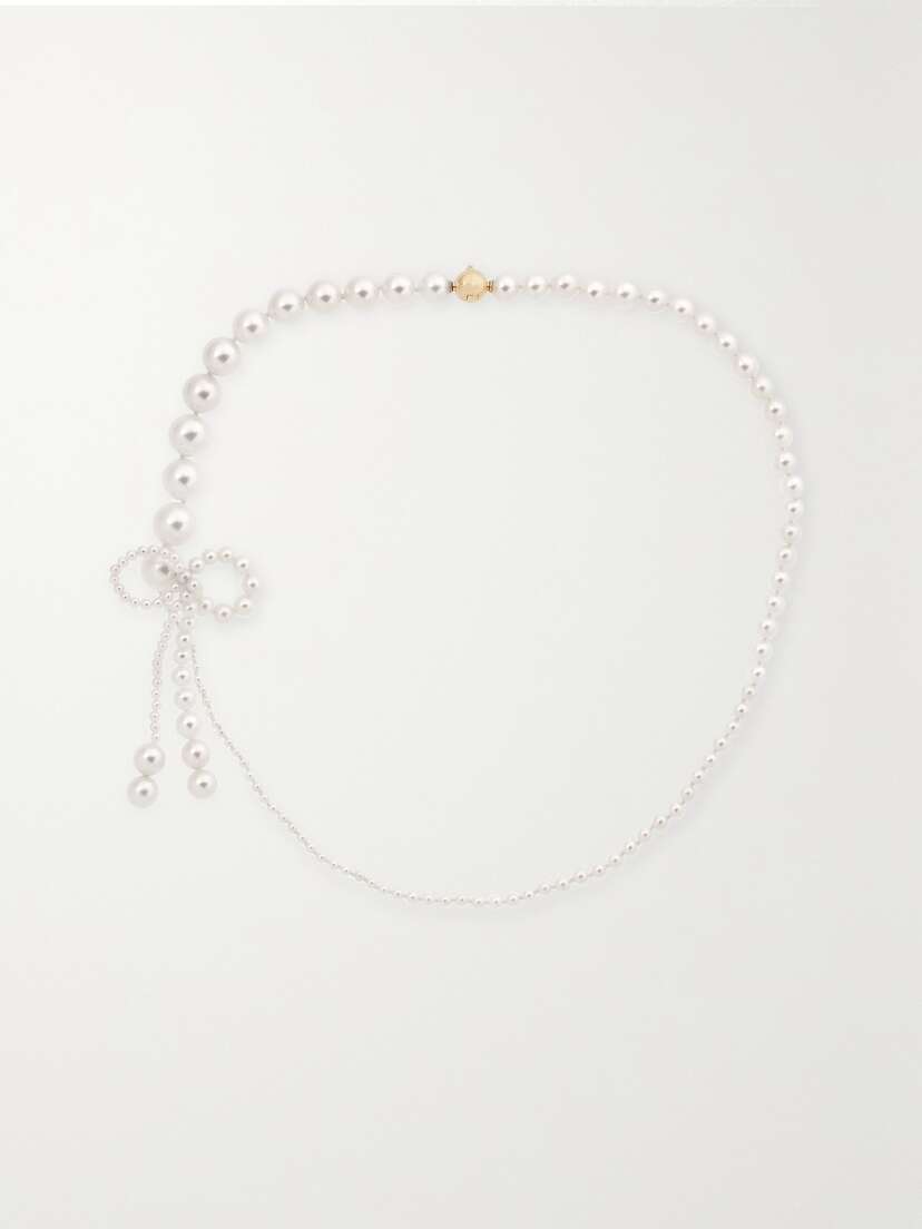 Sophie Bille Brahe Peggy Rosette 14-karat Gold Pearl Necklace