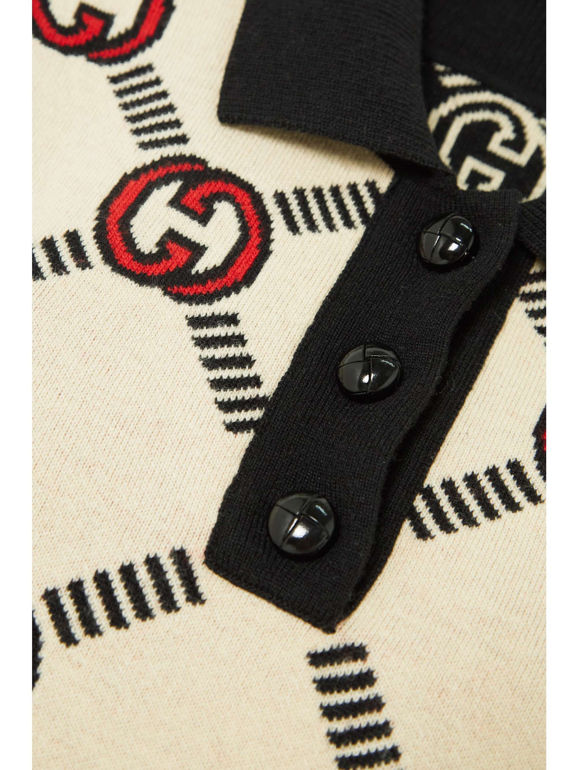 GUCCI Reversible jacquard-knit wool-blend mini dress