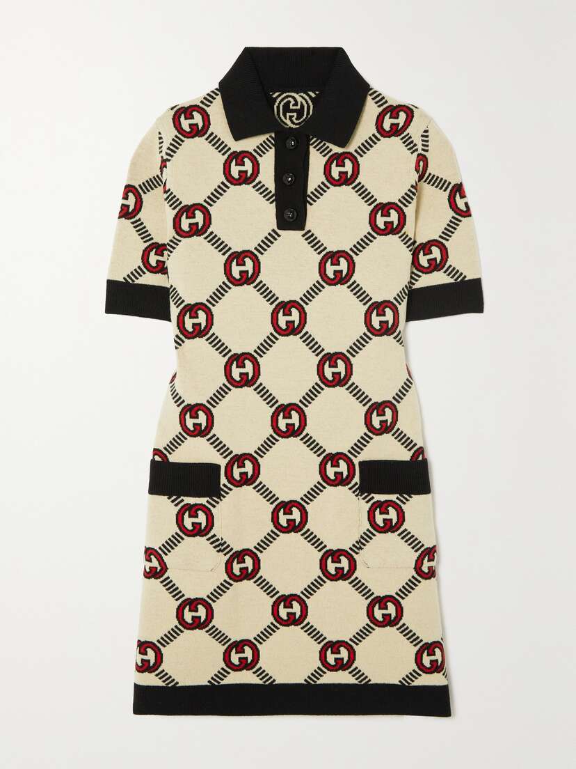 Gucci Reversible Jacquard-knit Wool-blend Mini Dress