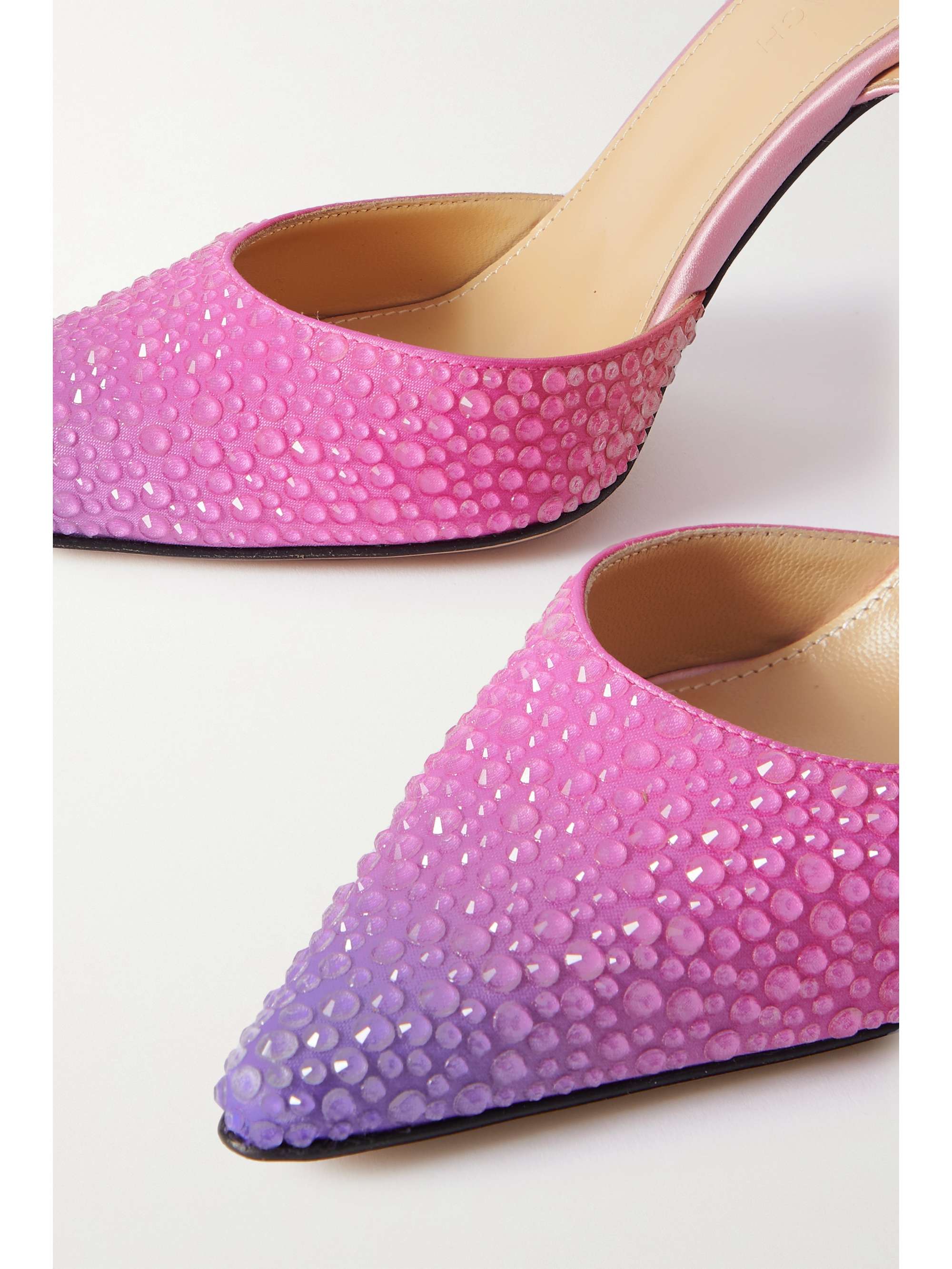 mach and mach crystal satin pumps