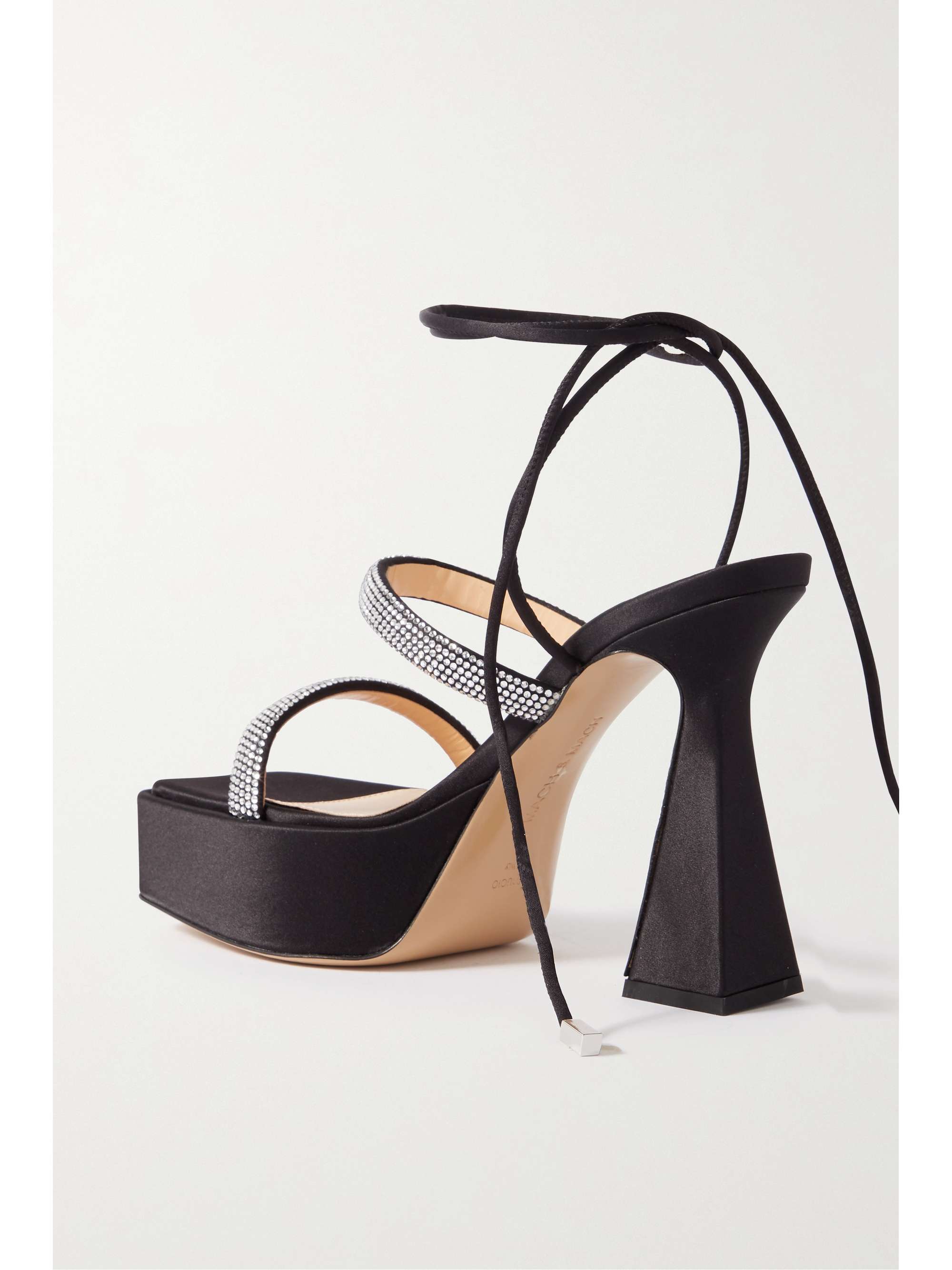 MACH & MACH Devon crystal-embellished satin platform sandals