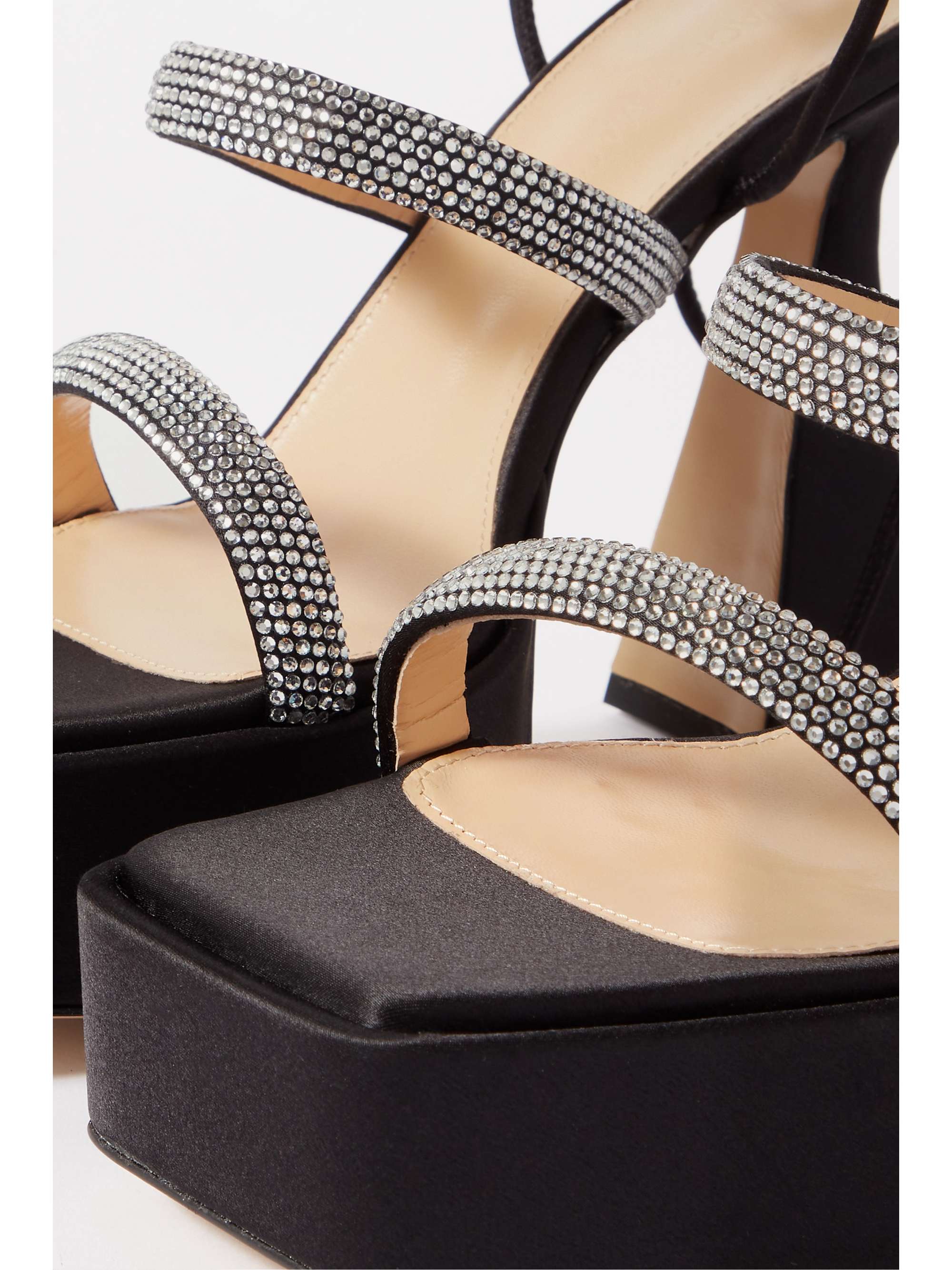 MACH & MACH Devon crystal-embellished satin platform sandals