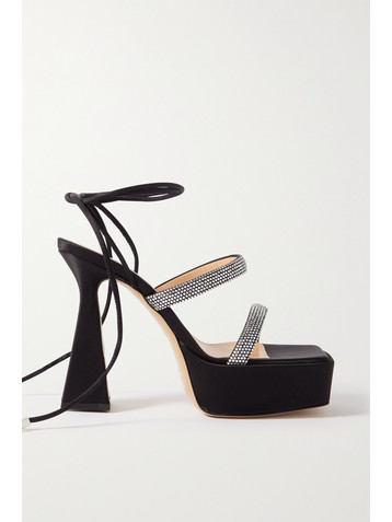MACH & MACH Devon crystal-embellished satin platform sandals