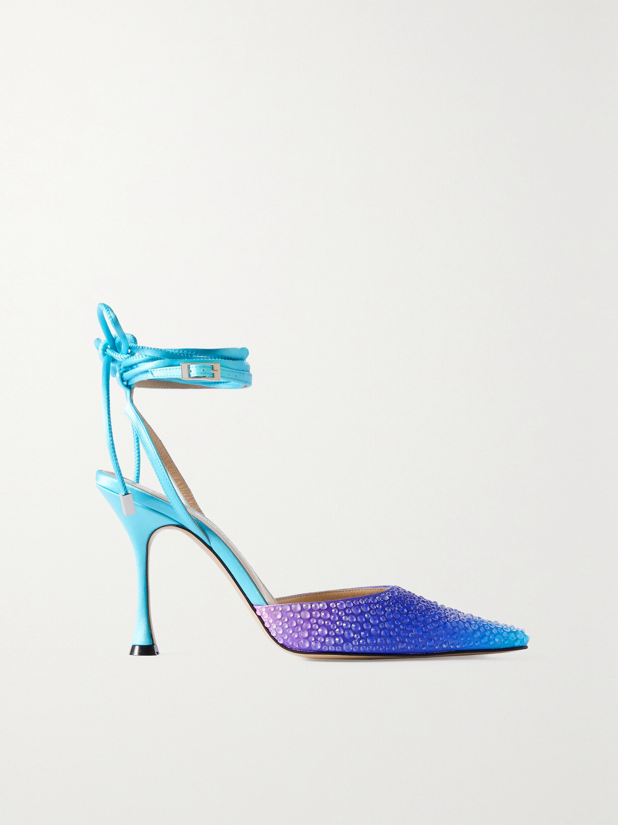 MACH & MACH Crystal-embellished Ombré Satin Pumps