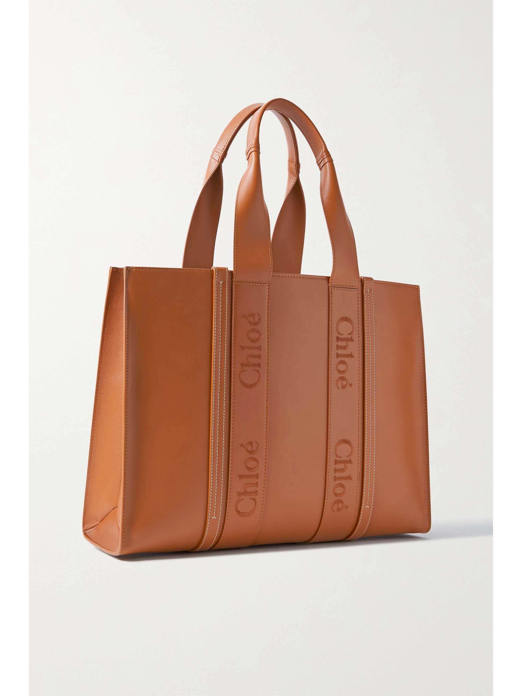 CHLOÉ Woody large embroidered leather tote