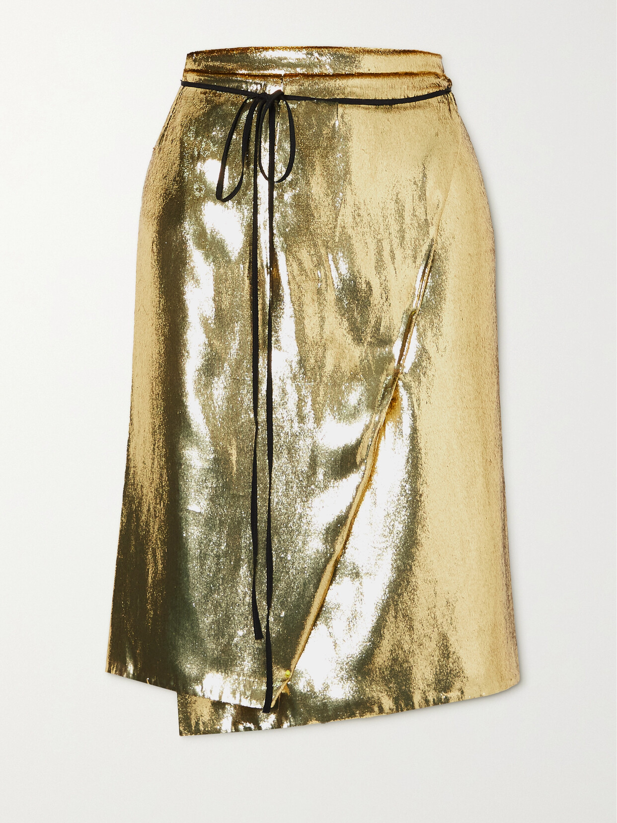 Petar Petrov Reina Metallic Velvet Wrap Skirt