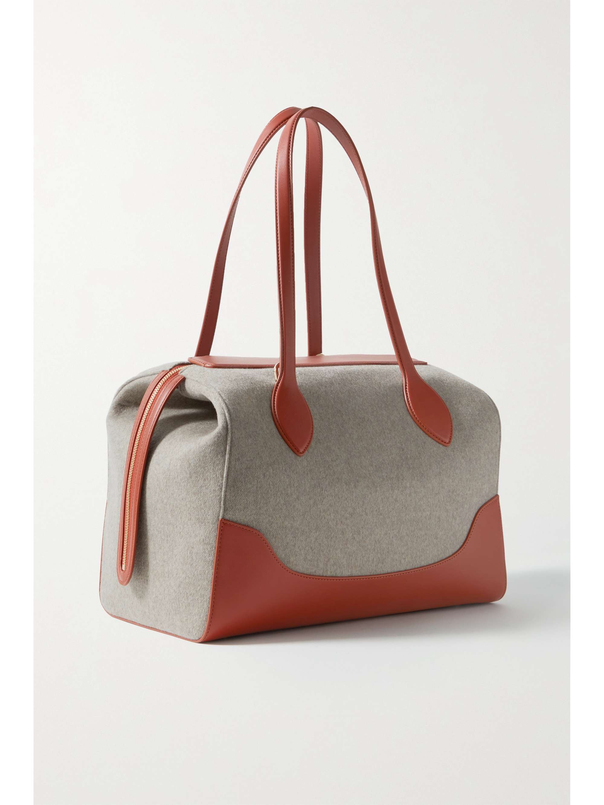 LORO PIANA Happy Day large leather-trimmed felt tote