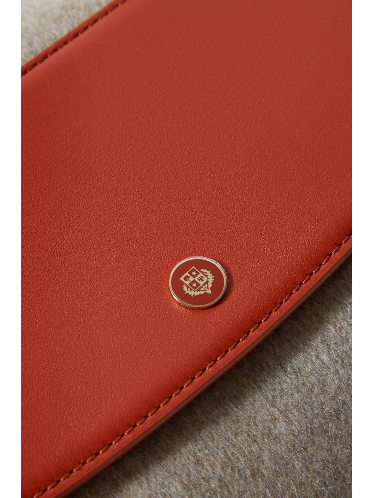 Happy Day Large Leather-Trimmed Felt Tote