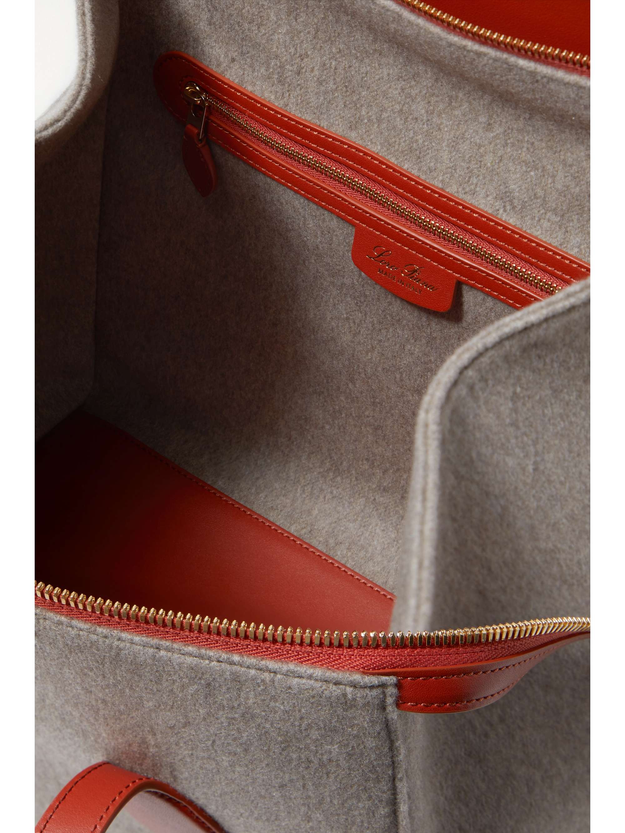 LORO PIANA Happy Day large leather-trimmed felt tote