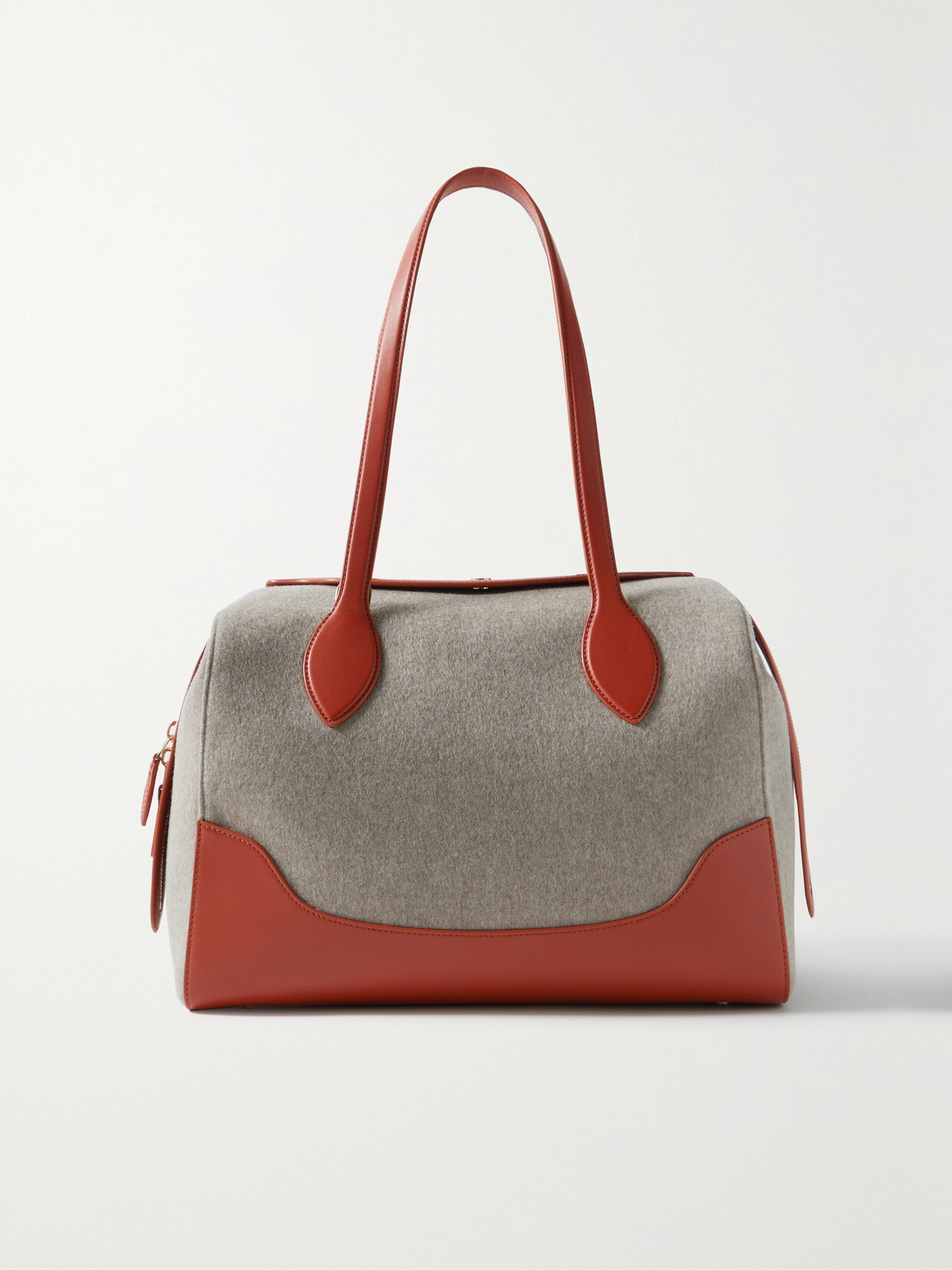 Loro Piana Happy Day Large Leather-trimmed Felt Tote In Red