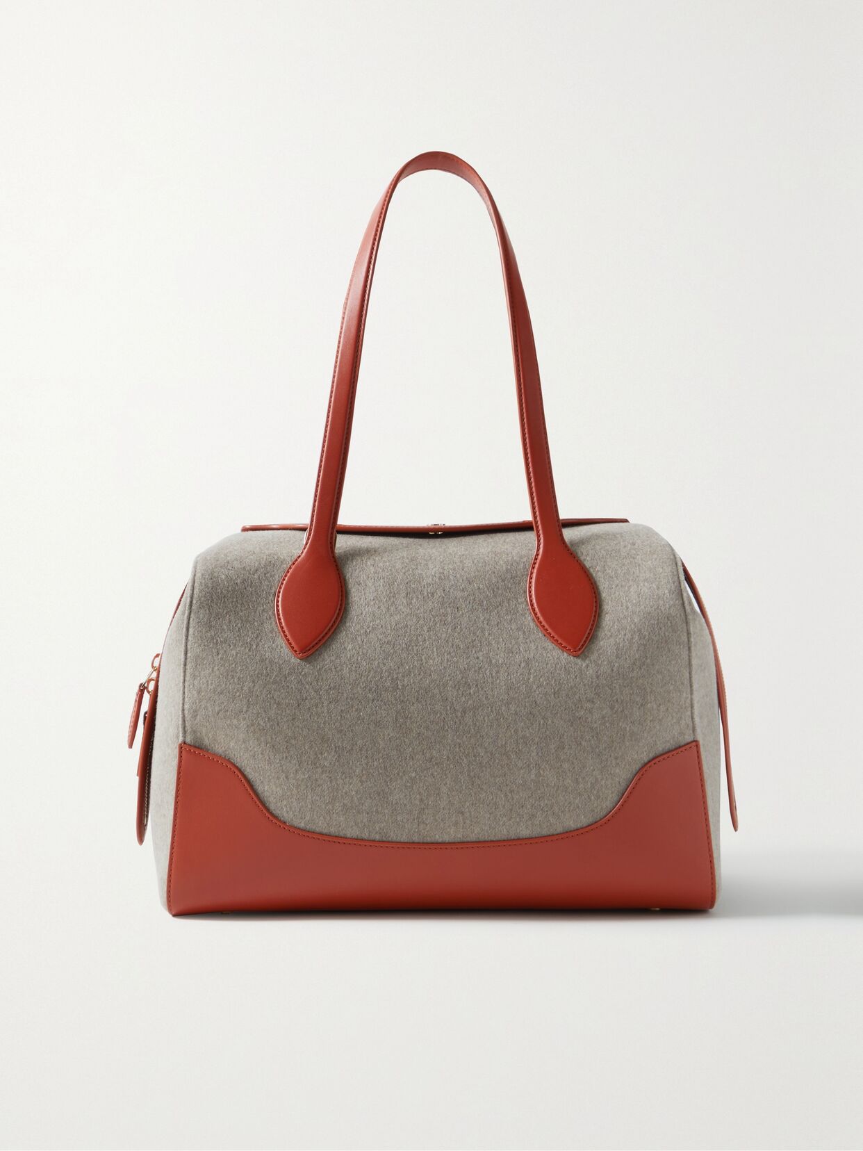 Happy Day large leather-trimmed felt tote