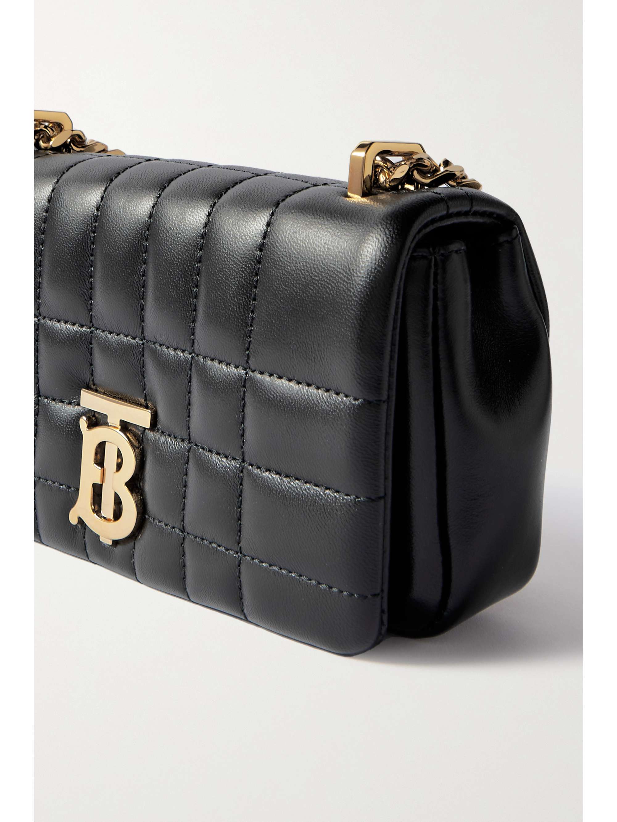 Black Mini quilted leather shoulder bag BURBERRY NETAPORTER