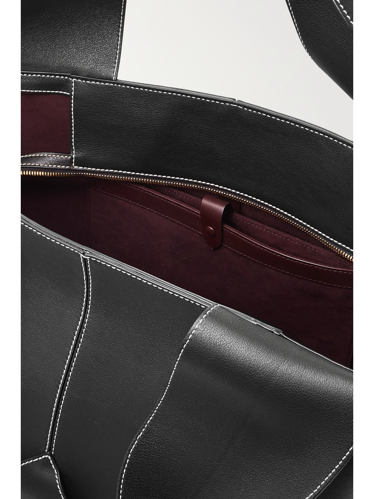 Metier Market Large Paneled Leather Tote In Black