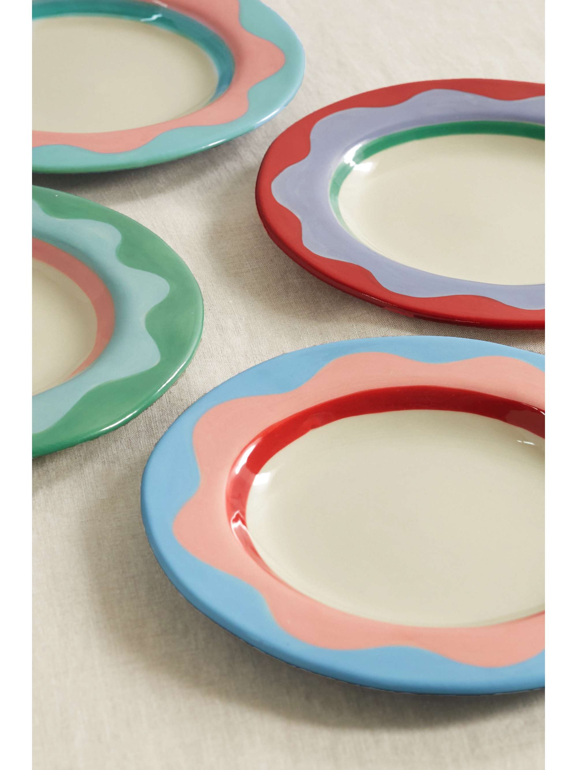 LAETITIA ROUGET Mushroom set of four ceramic dessert plates