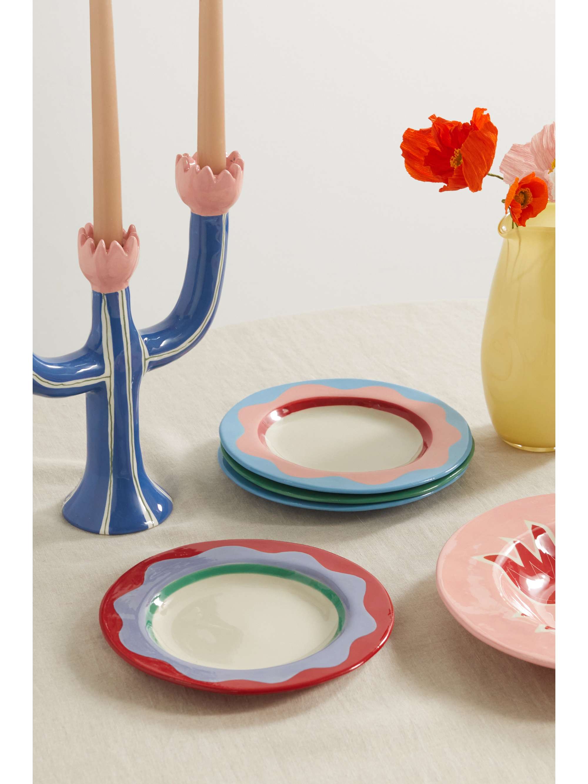 LAETITIA ROUGET Mushroom set of four ceramic dessert plates