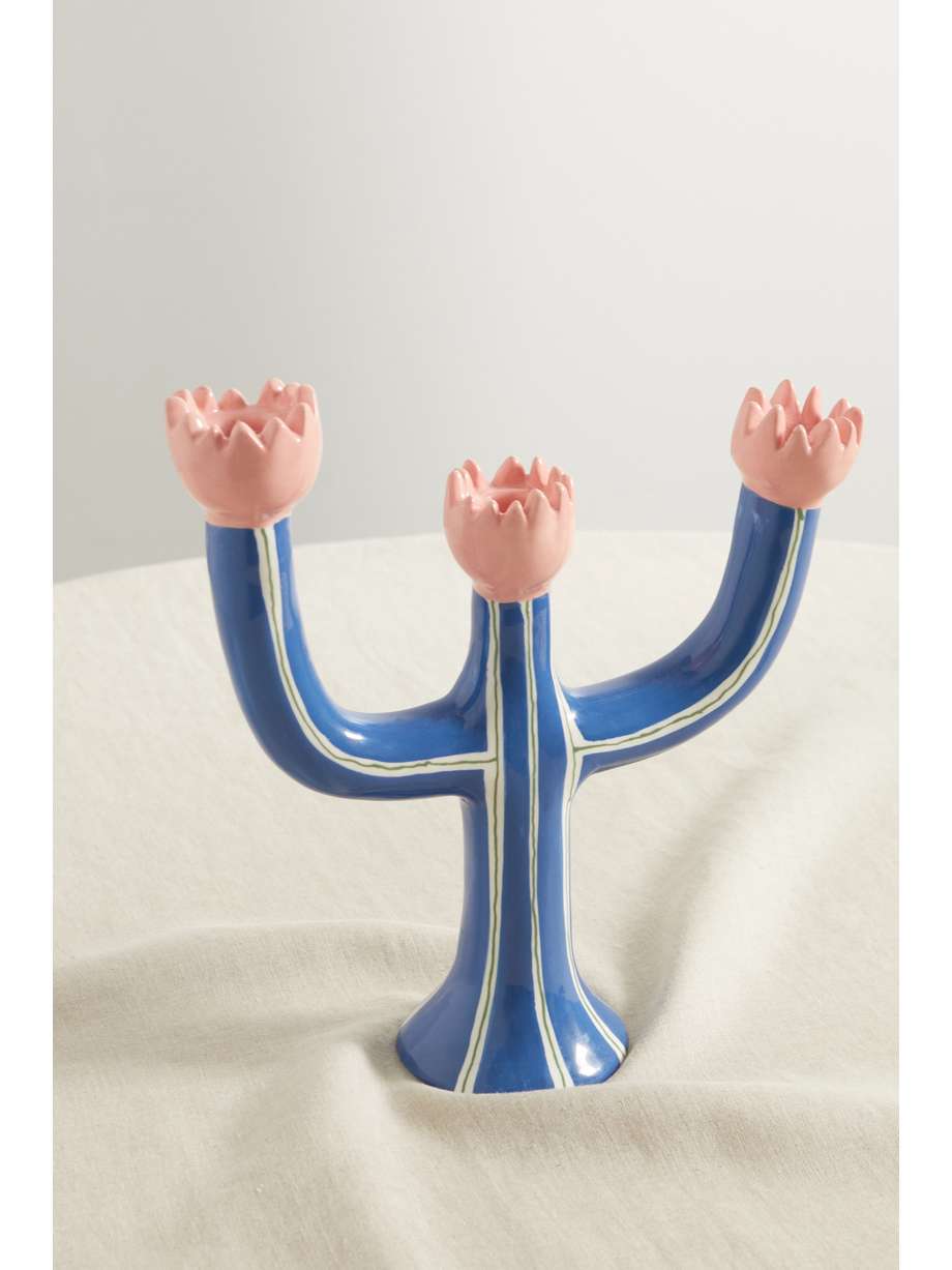 Blue Tulip ceramic candle holder LAETITIA ROUGET NETAPORTER