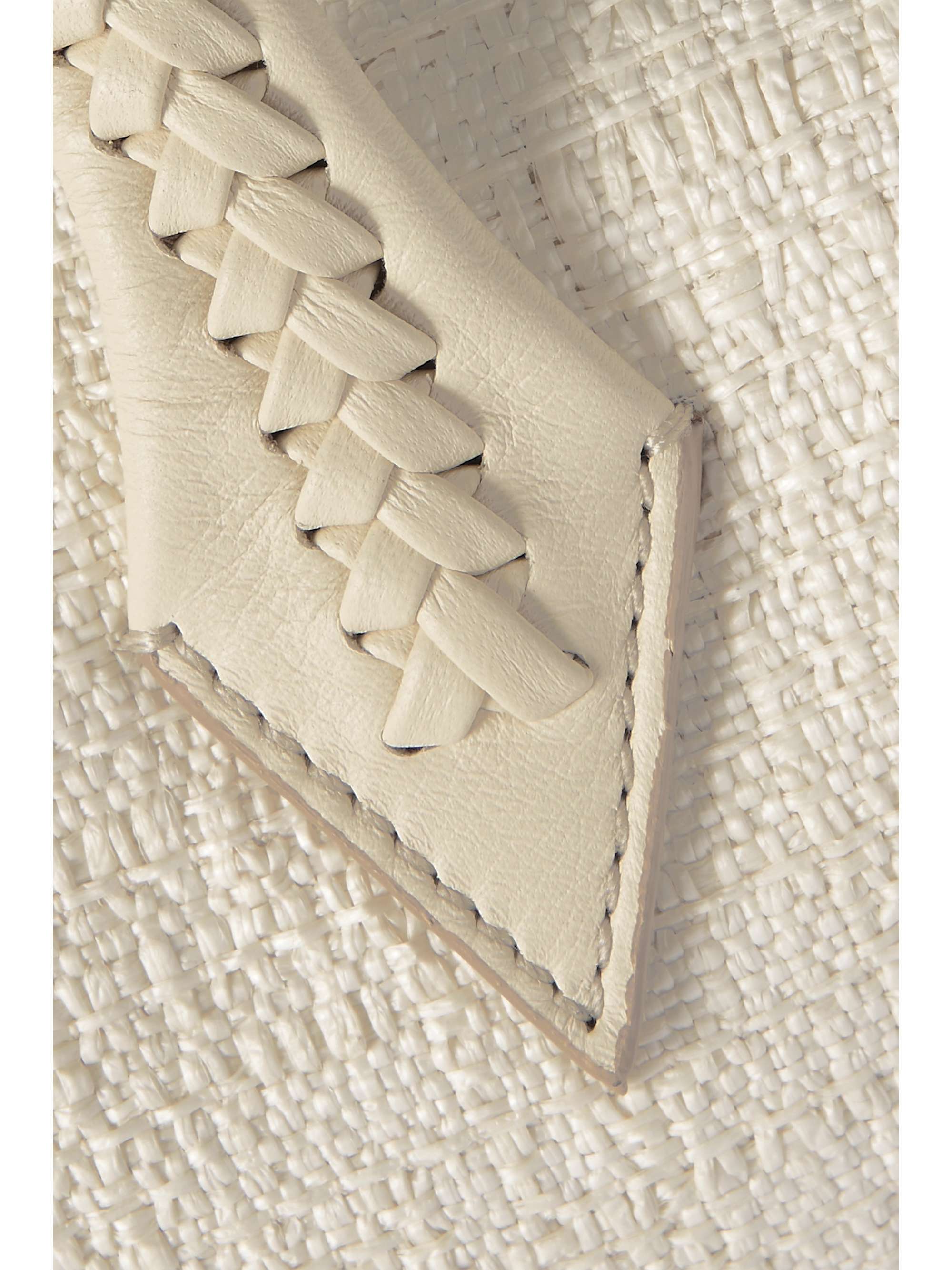 MÉTIER Perriand City small leather-trimmed woven straw tote