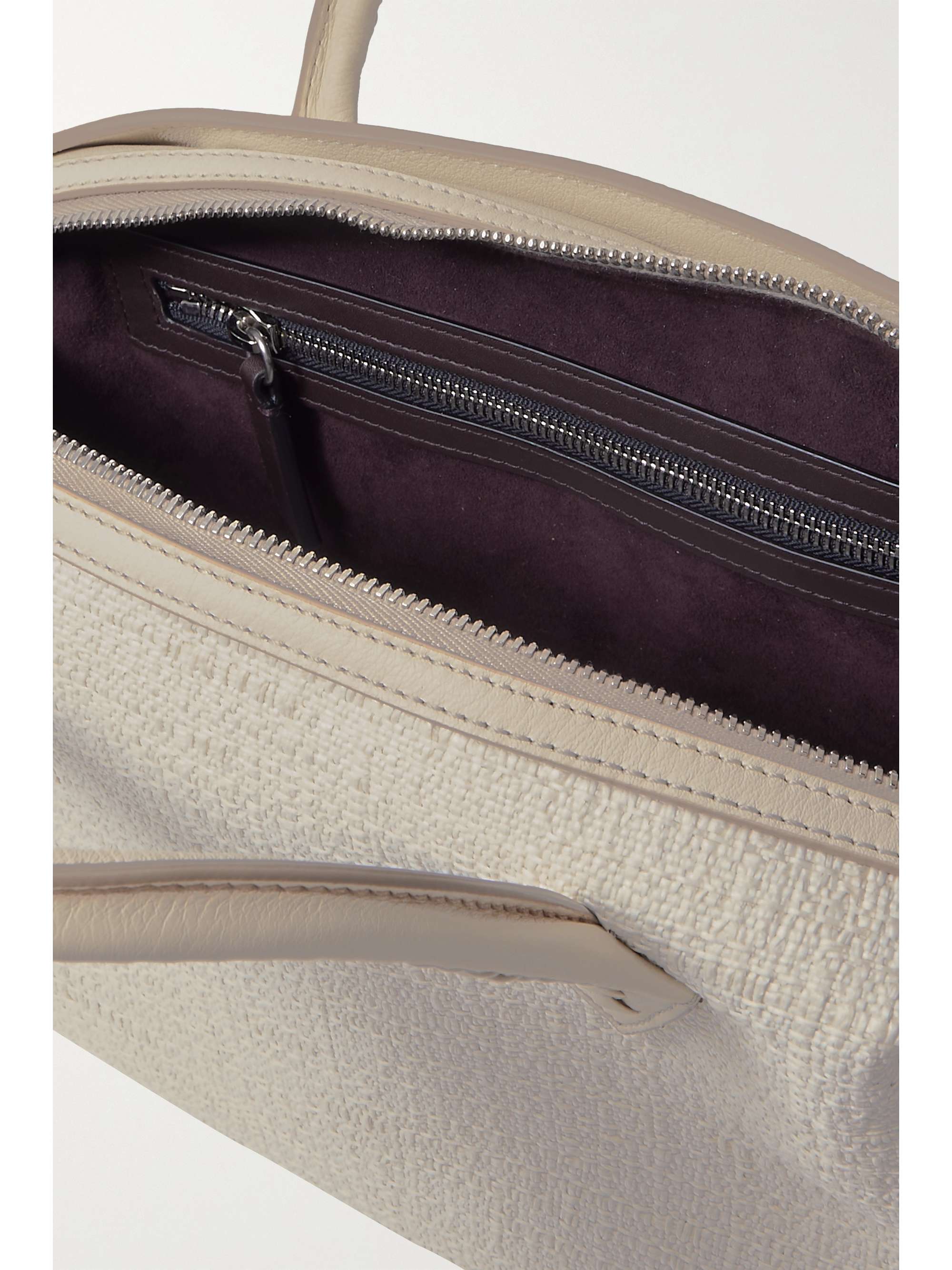 MÉTIER Perriand City small leather-trimmed woven straw tote