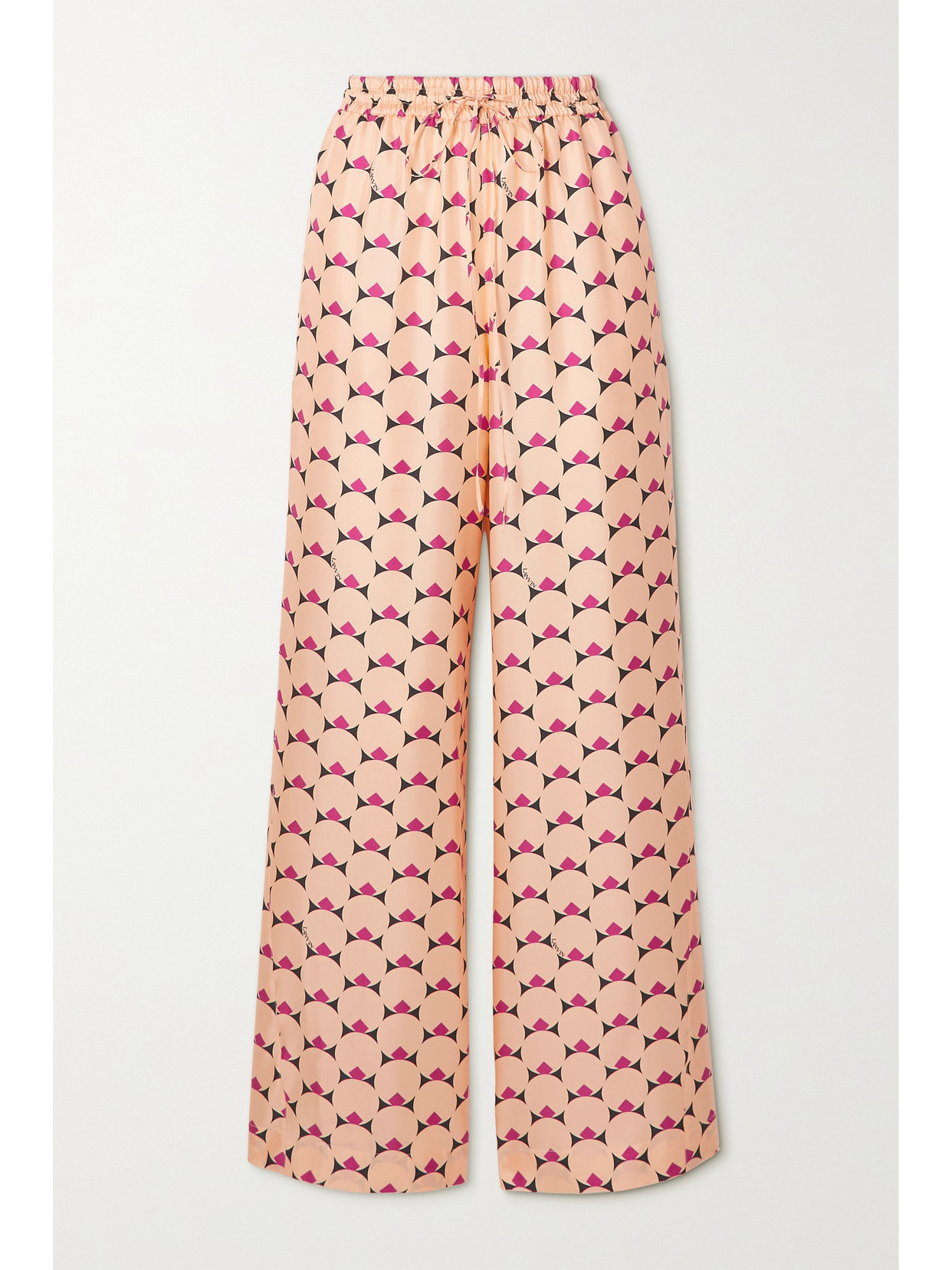 Lanvin Printed Silk-twill Wide-leg Pants