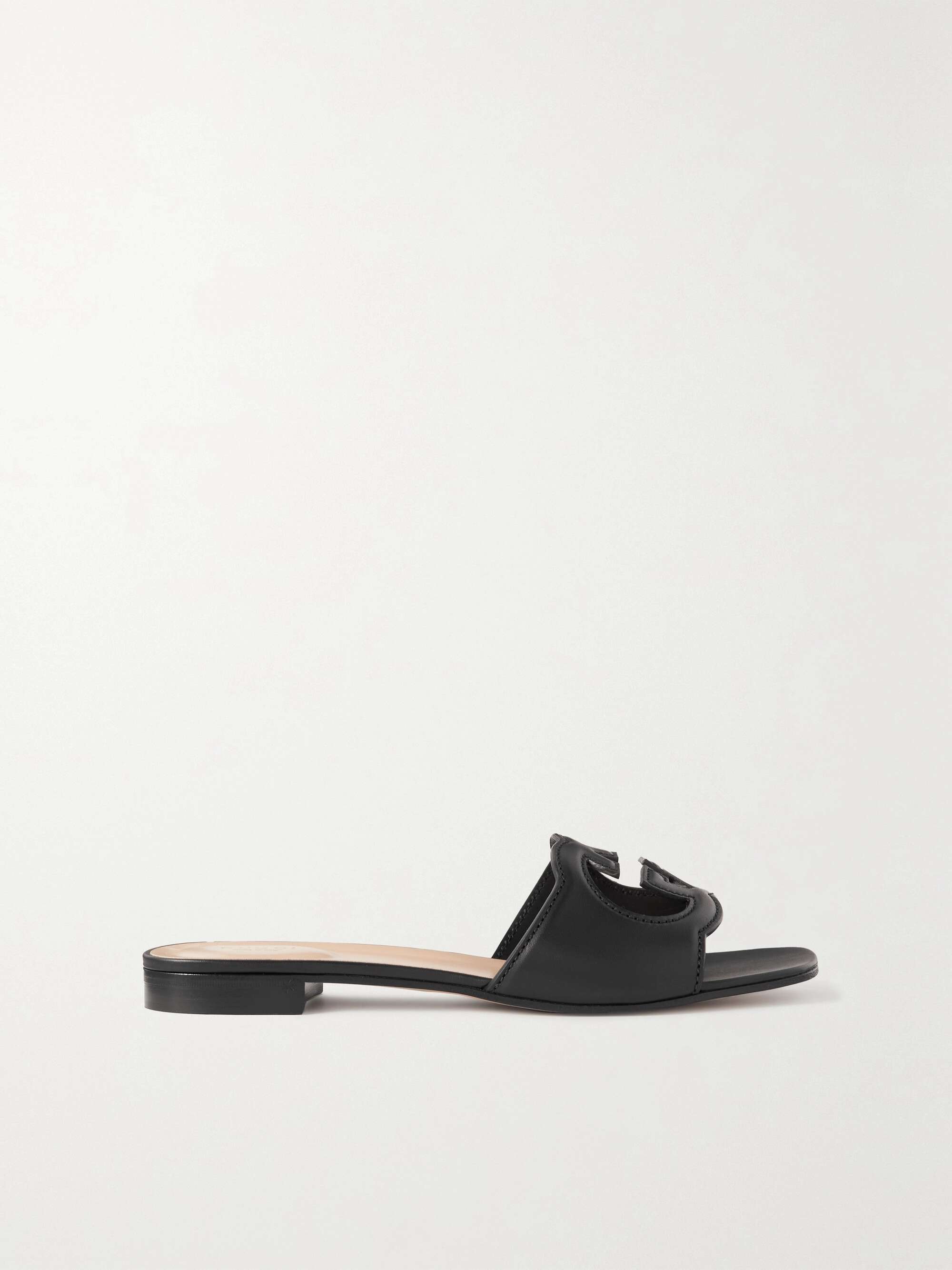 GUCCI Cutout leather slides