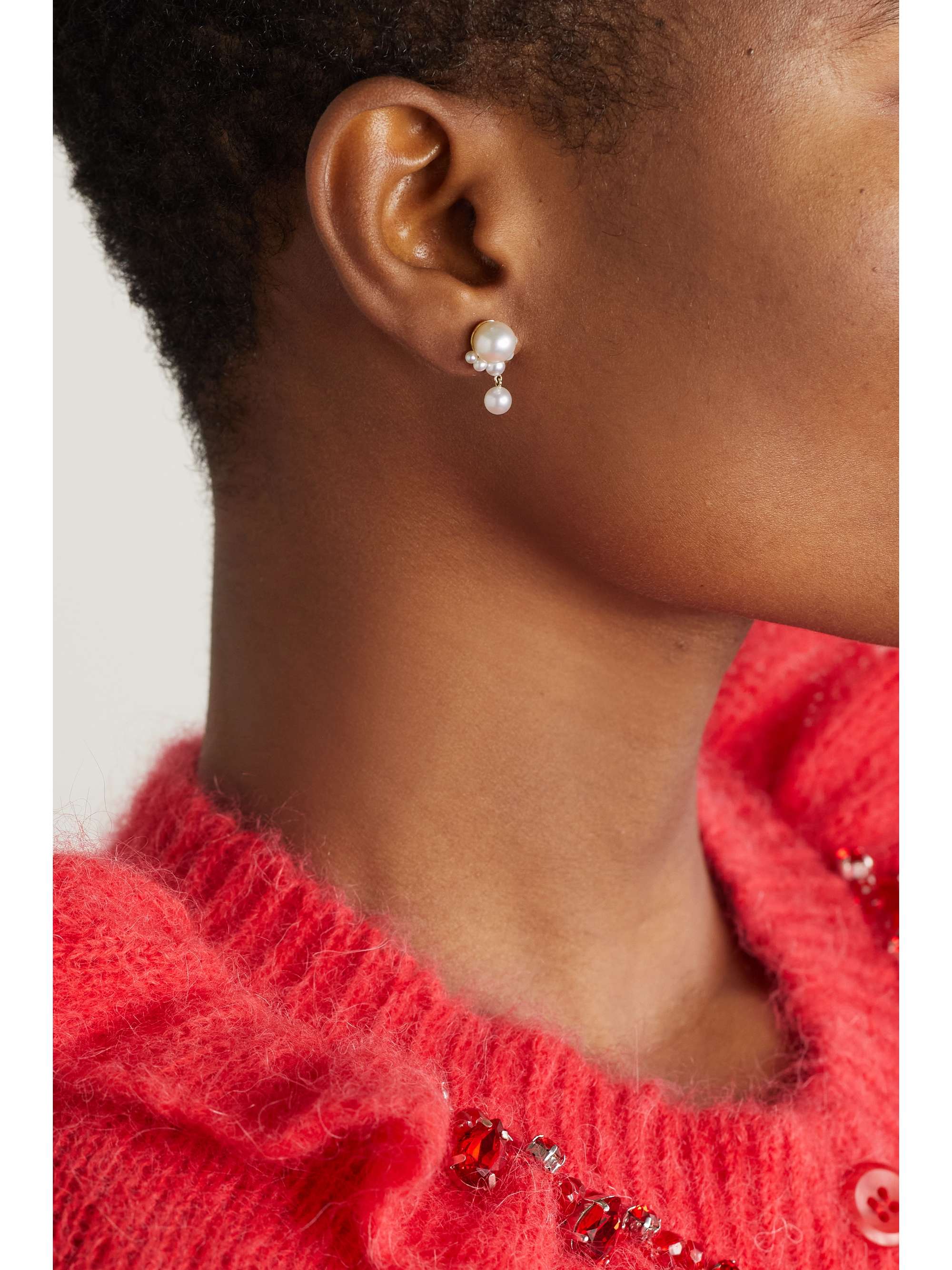 SOPHIE BILLE BRAHE Mariage Perle 14-karat gold pearl single earring