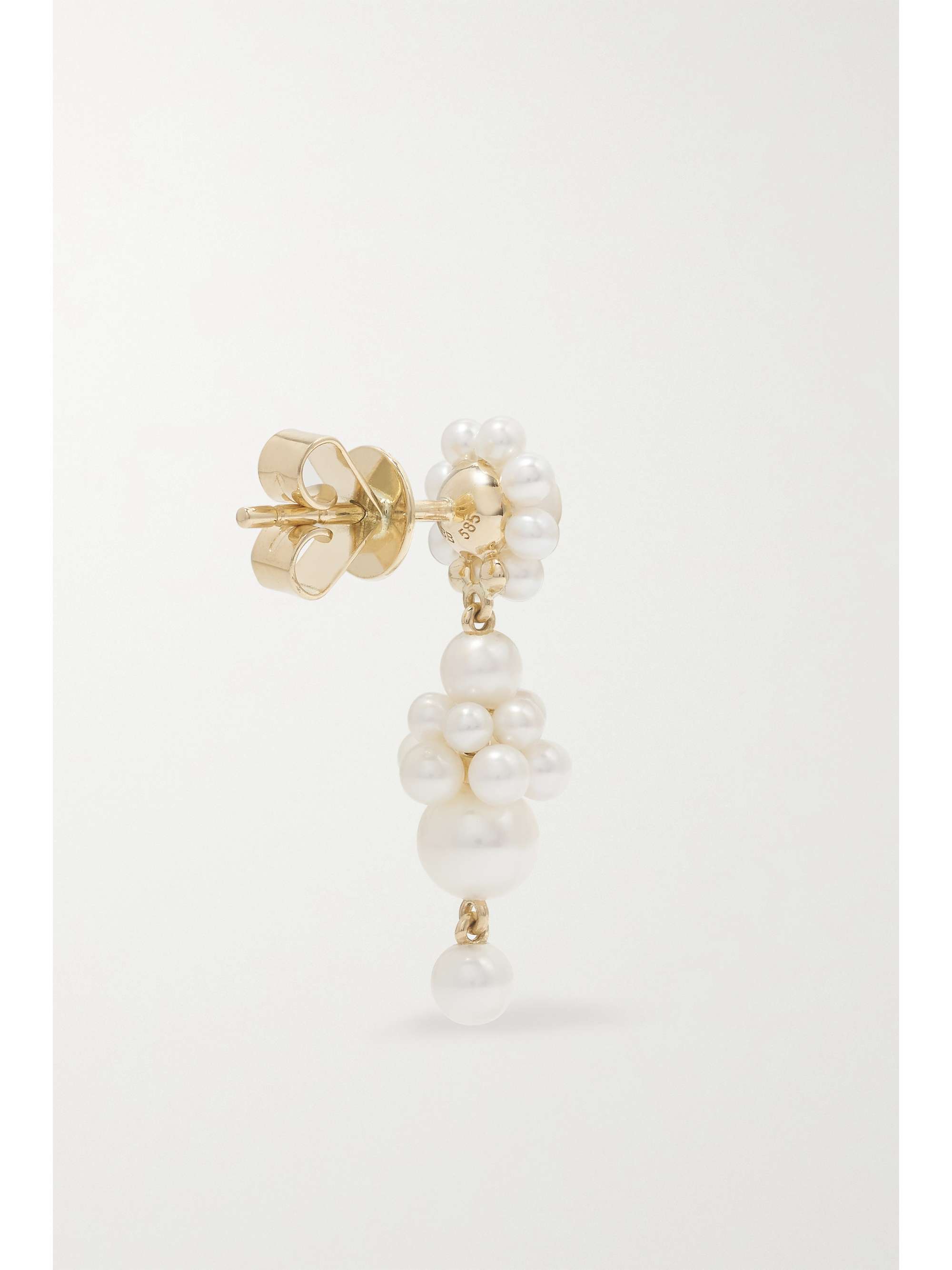 SOPHIE BILLE BRAHE Tulipe de Mariage 14-karat gold pearl earrings