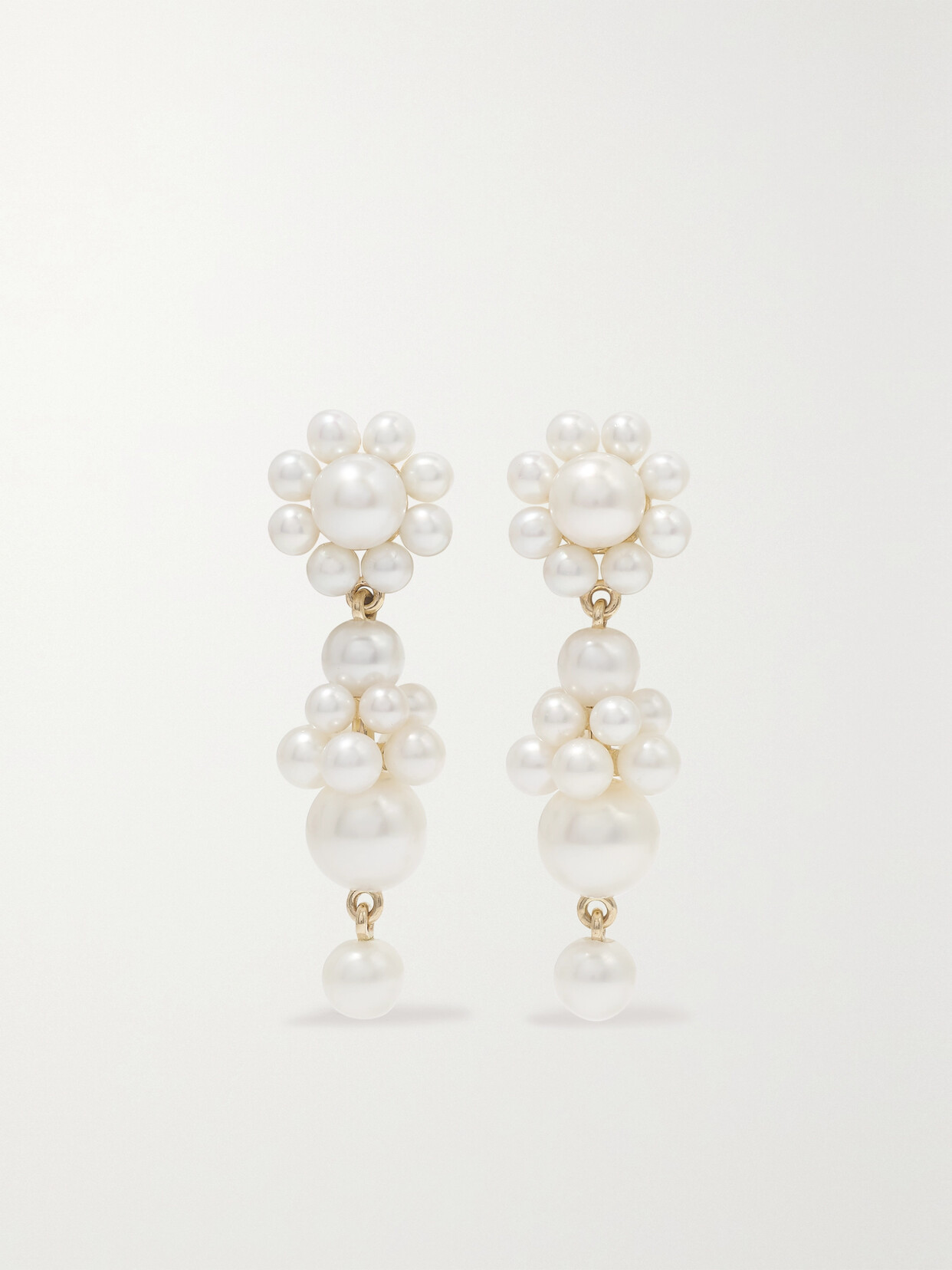 Sophie Bille Brahe Tulipe De Mariage 14-karat Gold Pearl Earrings