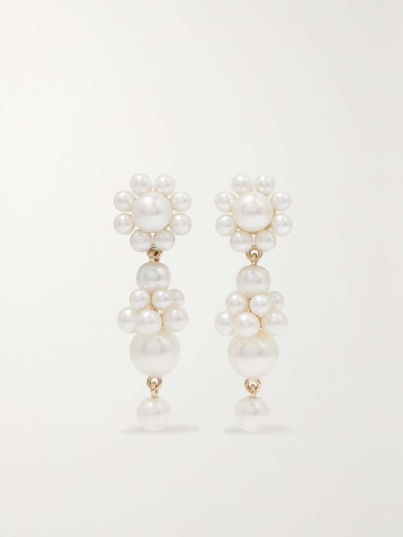 Sophie Bille Brahe Tulipe De Mariage 14-karat Gold Pearl Earrings