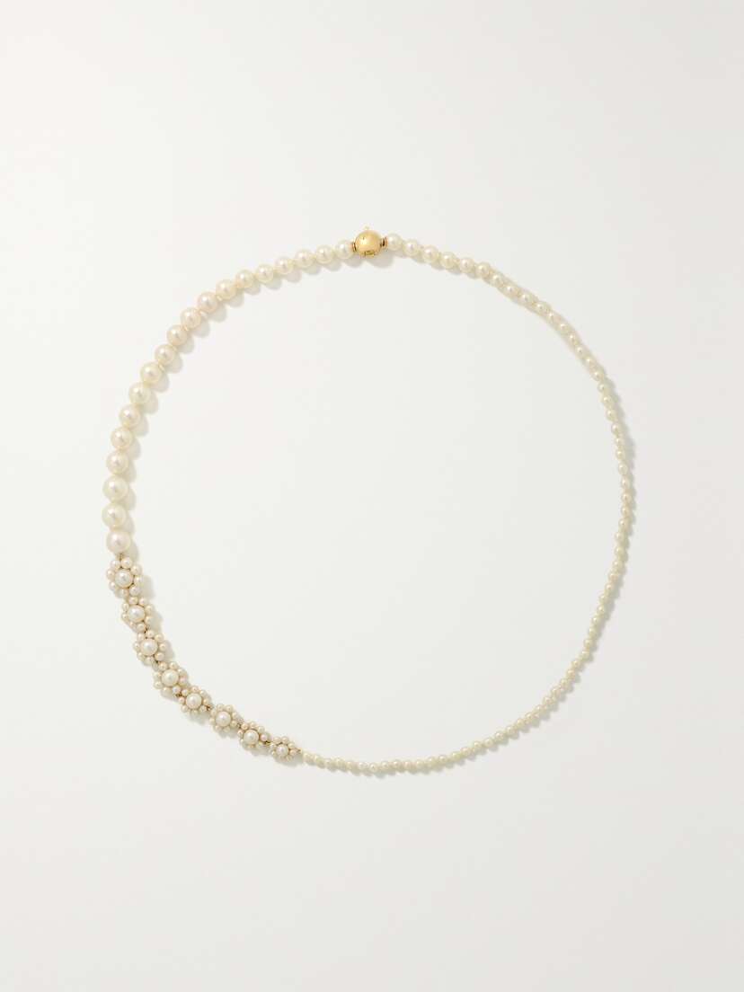 Sophie Bille Brahe Peggy De Mariage 18-karat Gold Pearl Necklace
