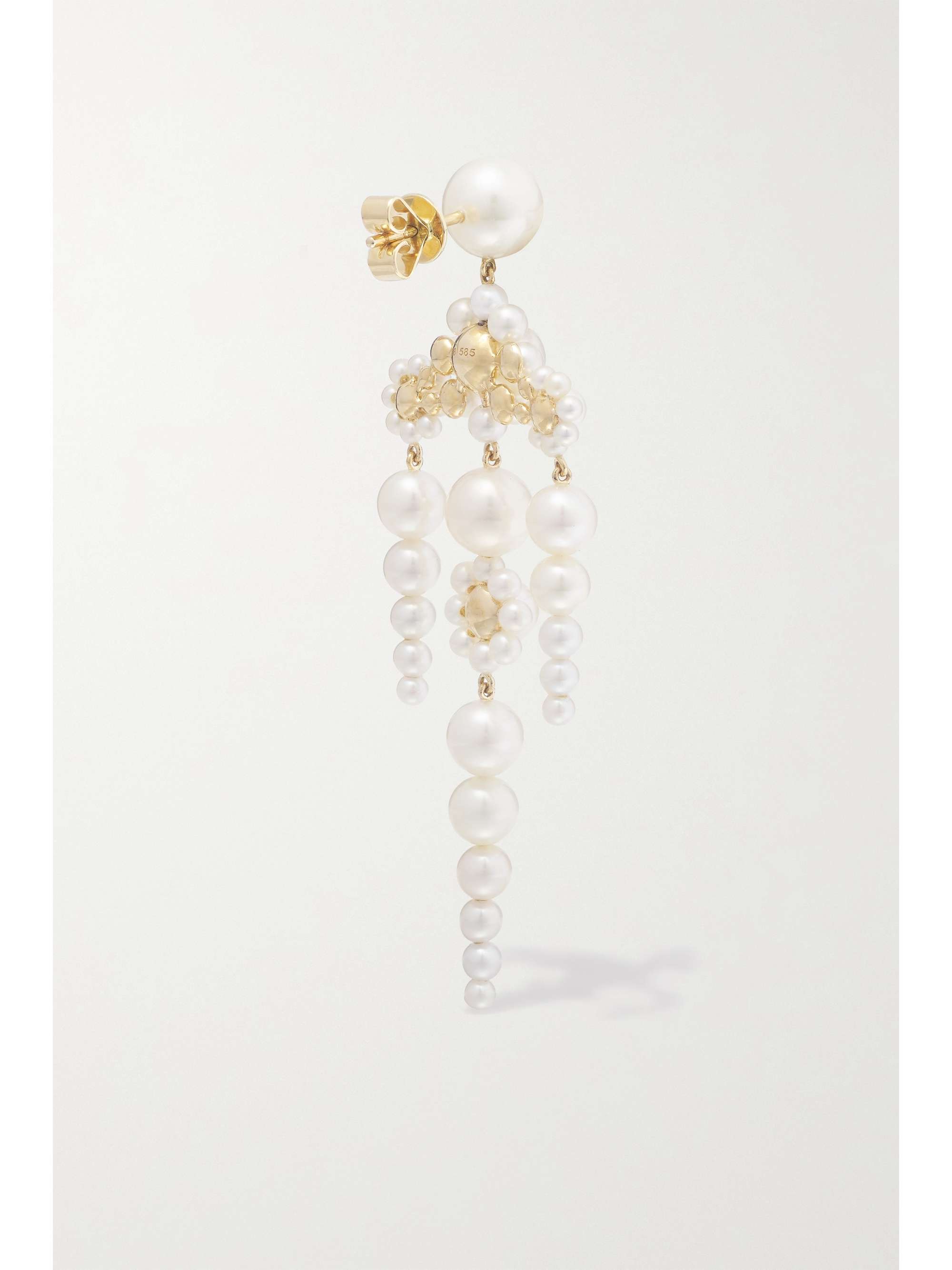 SOPHIE BILLE BRAHE Fontaine de Mariage 14-karat gold pearl single earring