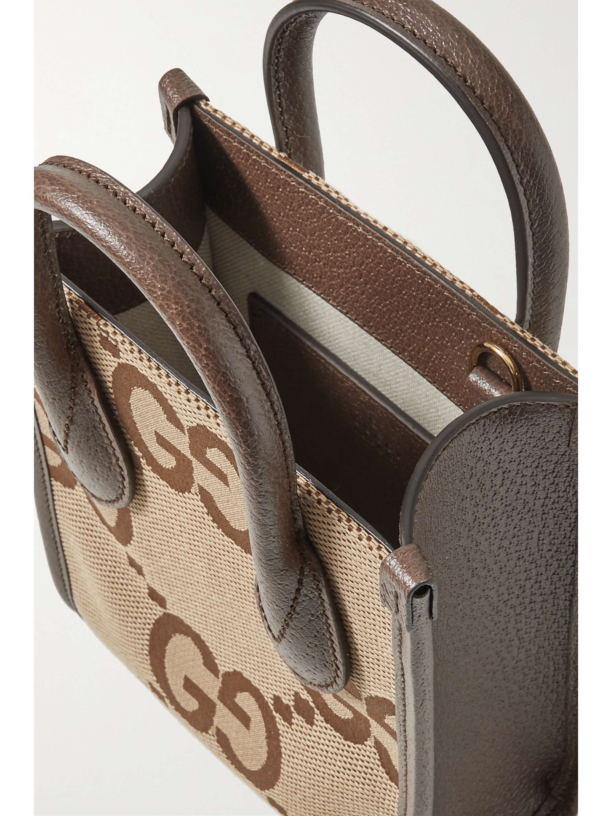 GUCCI Jumbo GG mini leathertrimmed canvasjacquard tote NETAPORTER