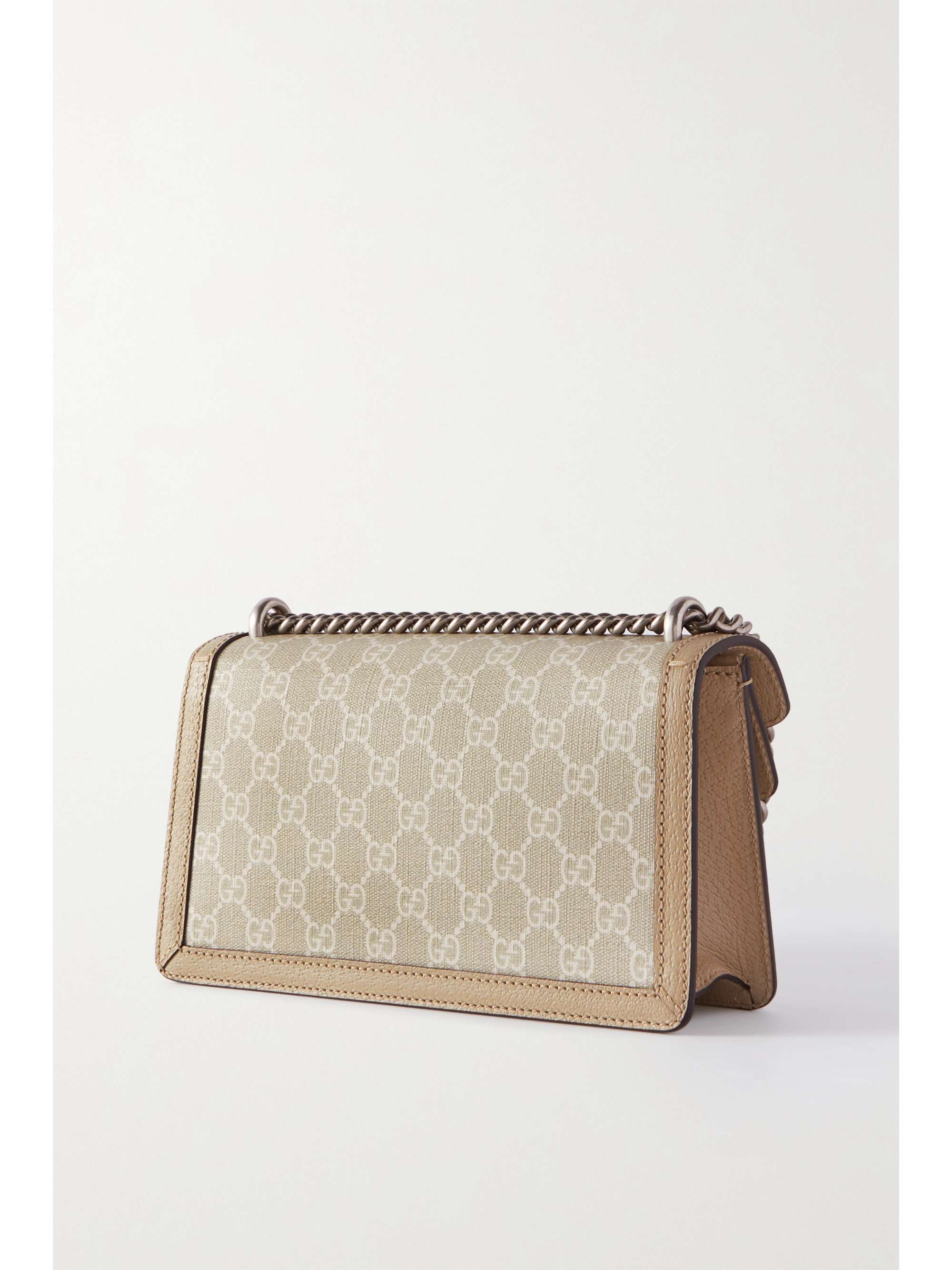 GUCCI Dionysus small leather-trimmed coated-canvas shoulder bag