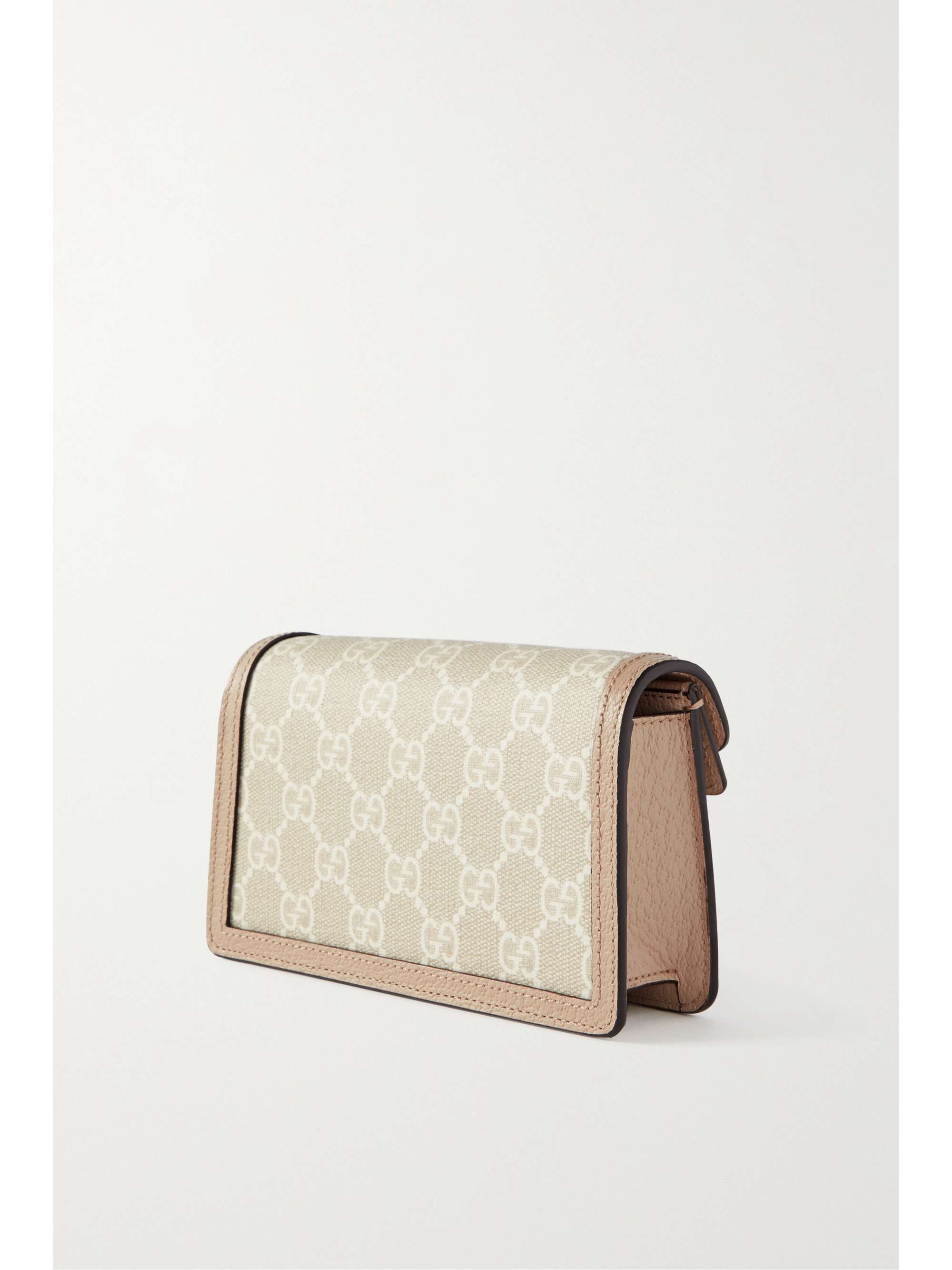 GUCCI Dionysus super mini leather-trimmed coated-canvas shoulder bag