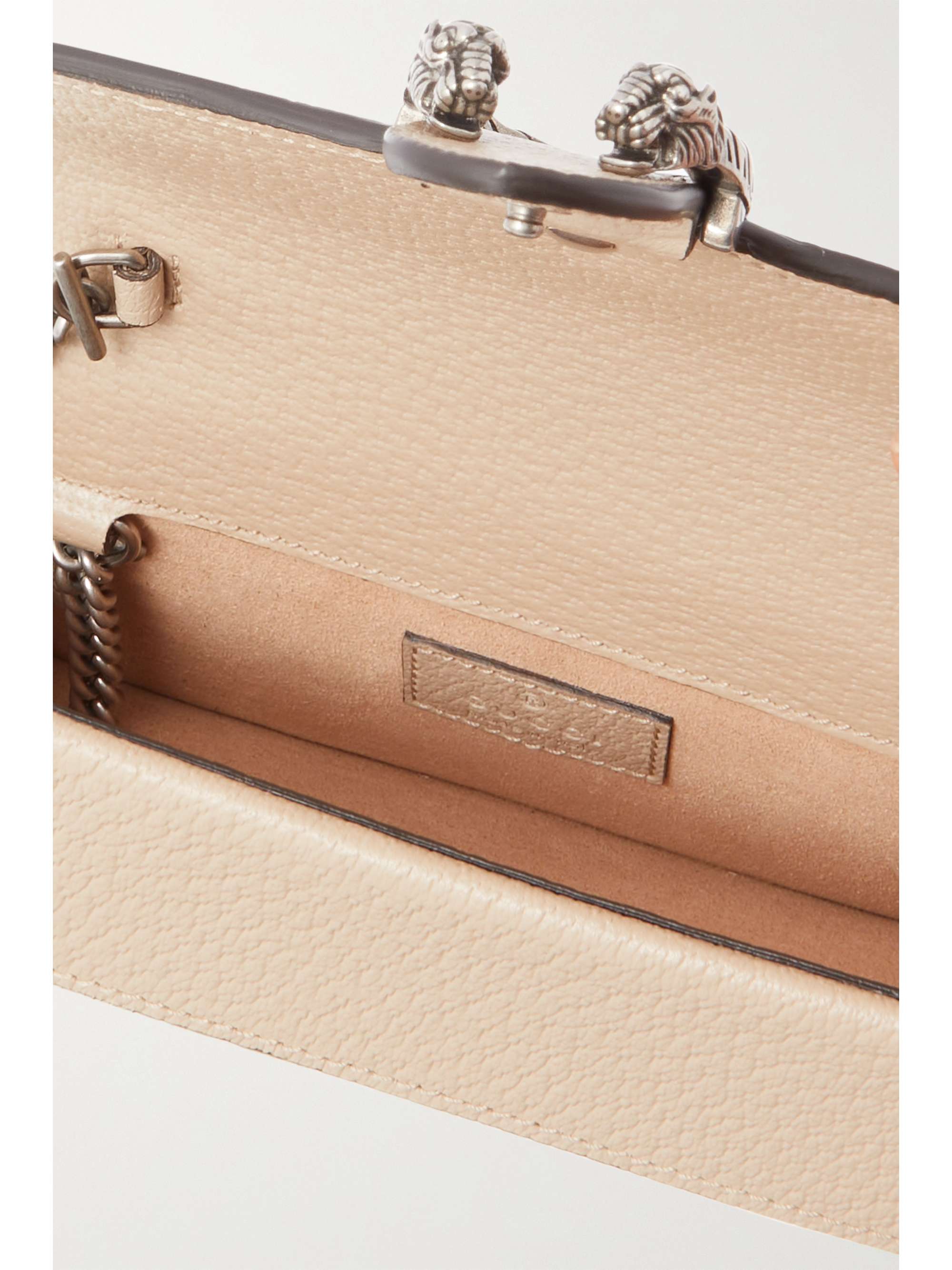 GUCCI Dionysus super mini leather-trimmed coated-canvas shoulder bag