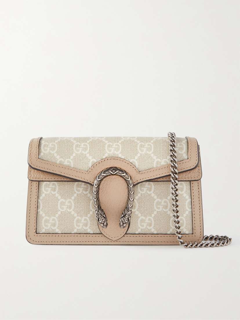 Gucci Dionysus Mini Leather-trimmed Coated-canvas Shoulder Bag