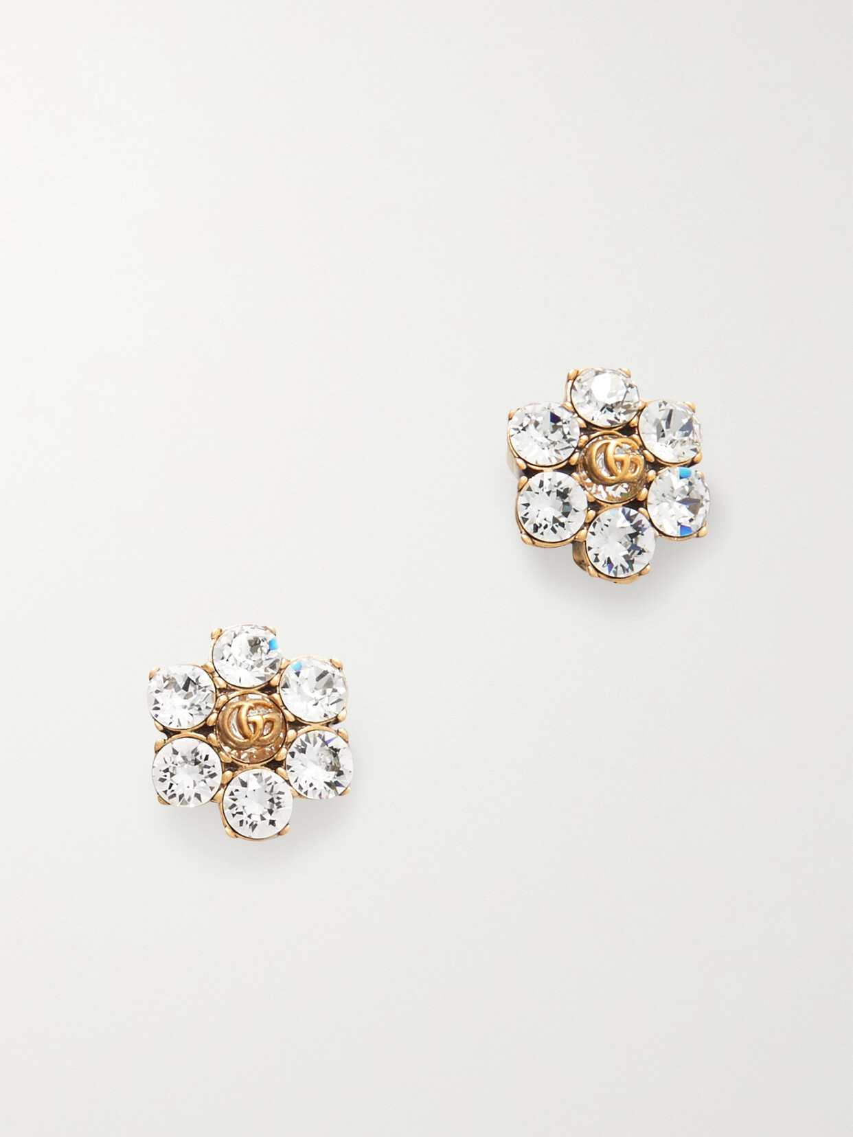 Gucci Gg Marmont -tone Crystal Clip Earrings