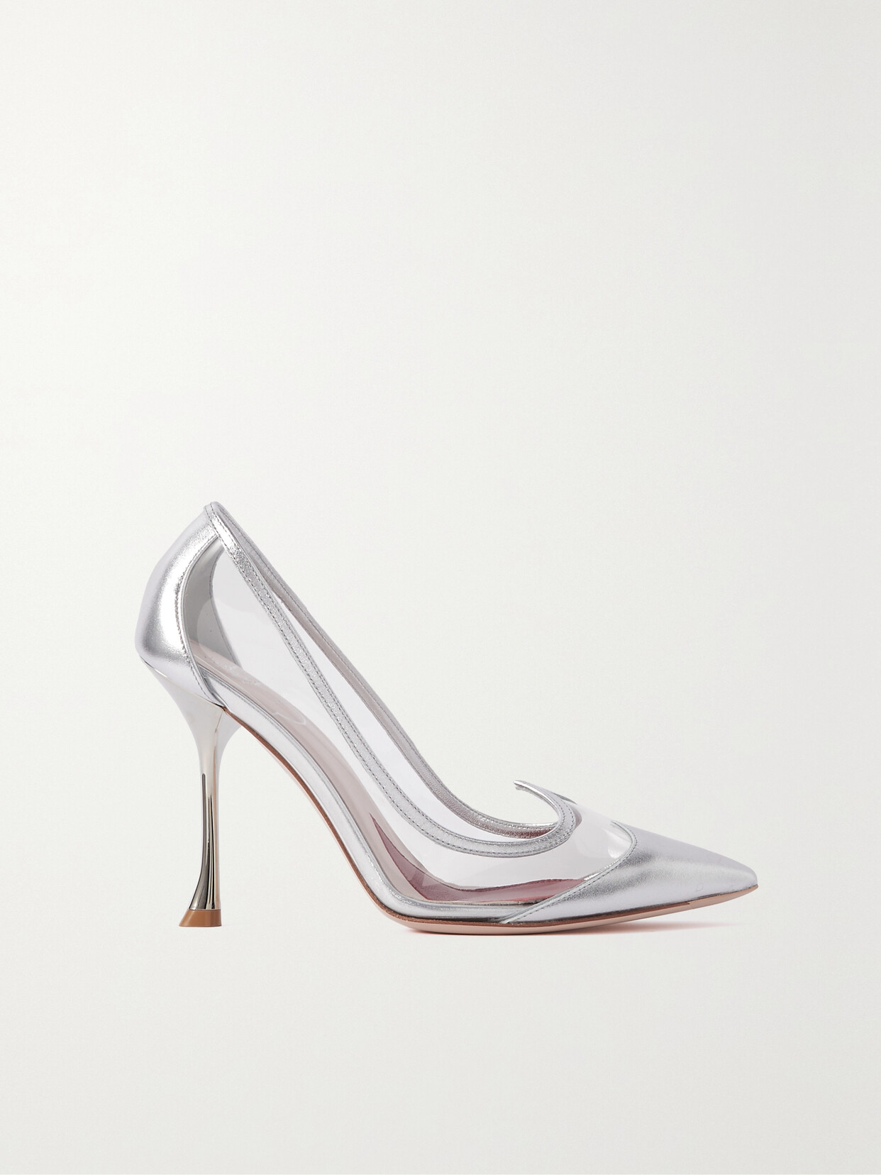 Shop Roger Vivier I Love Vivier Pvc And Metallic Leather Pumps In Silver