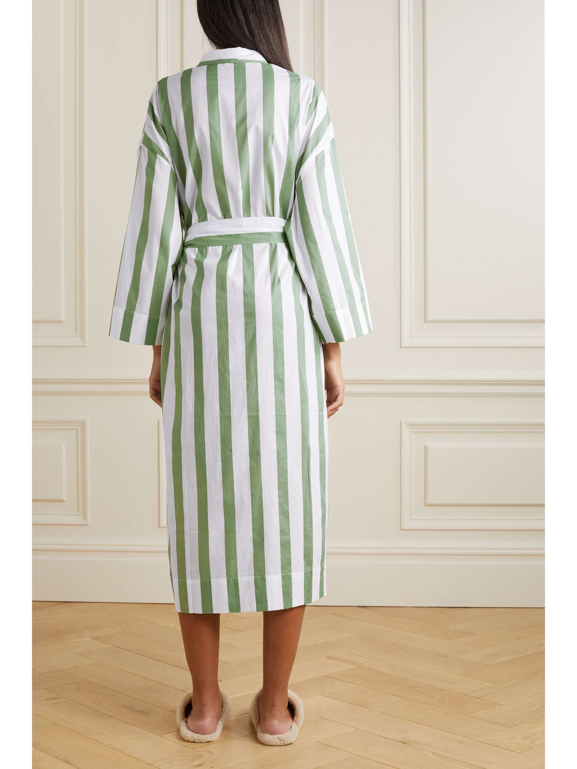 HONNA + NET SUSTAIN striped organic cotton-voile robe