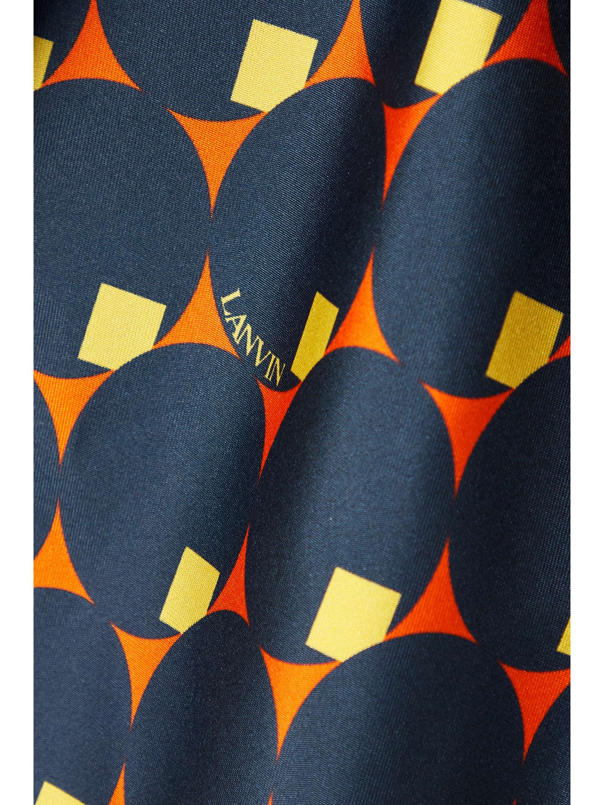 LANVIN Printed silk-twill wide-leg pants