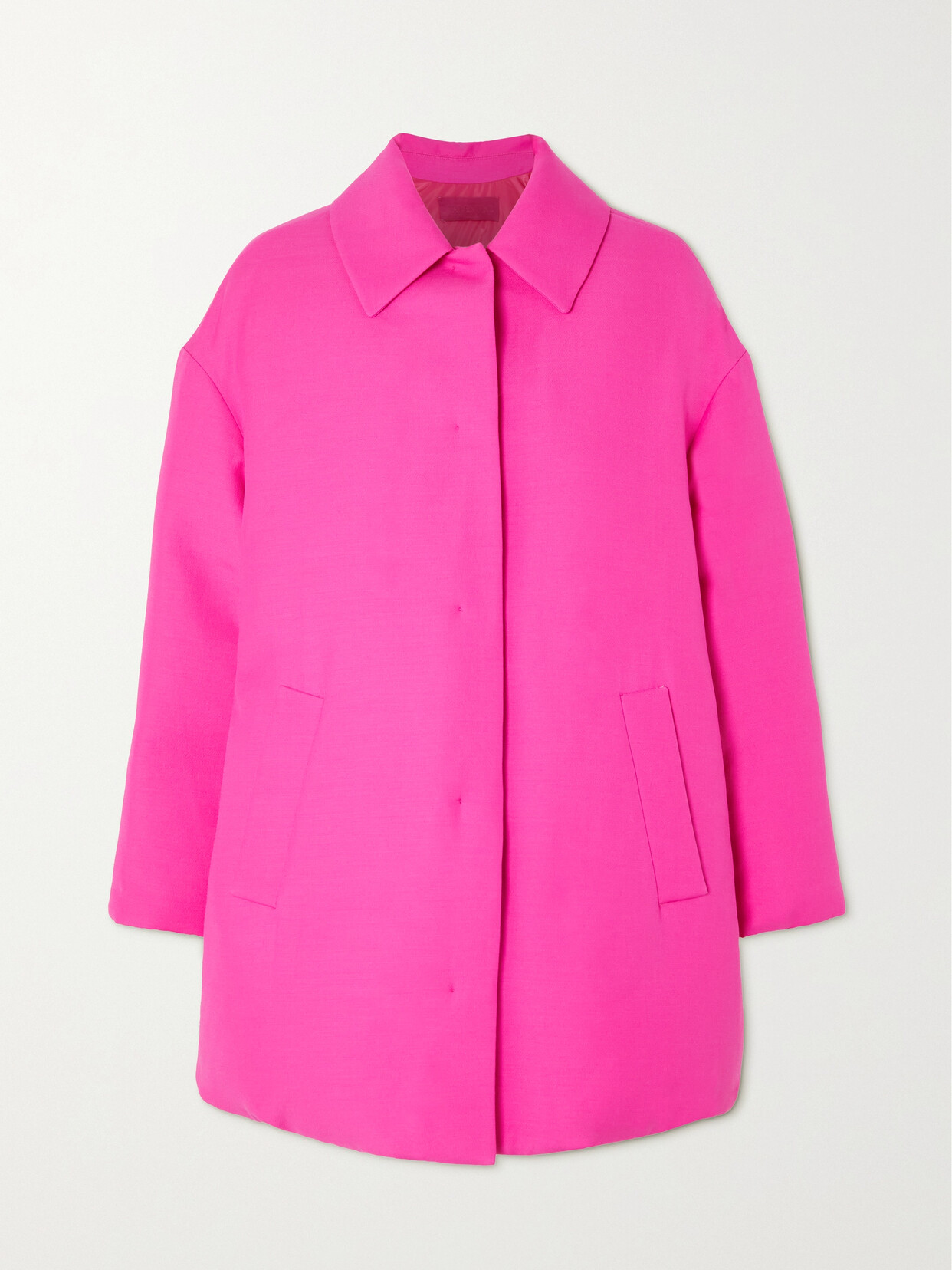 Valentino Garavani - Oversized Padded Wool And Silk-blend Crepe Jacket - Pink