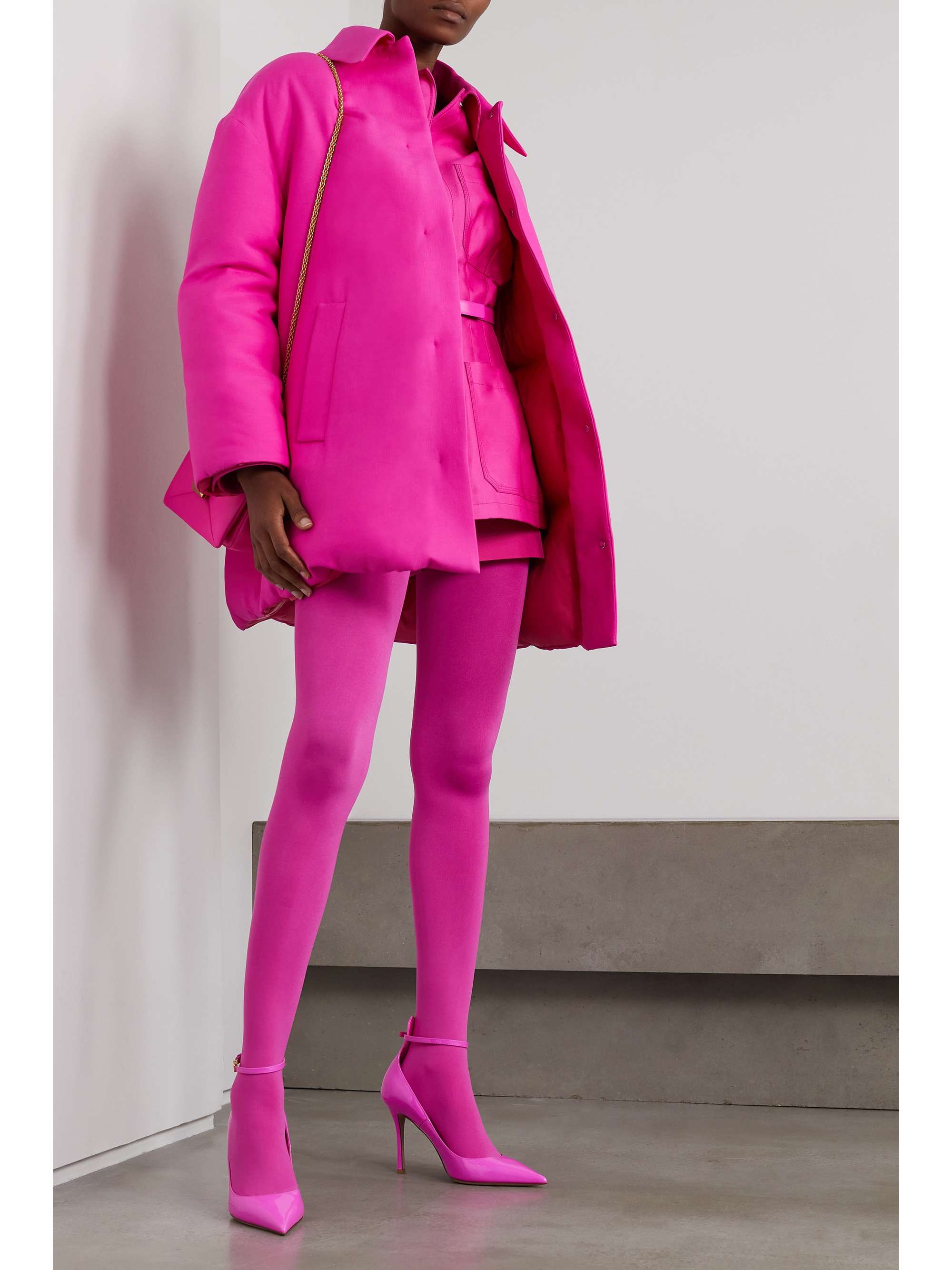 VALENTINO GARAVANI Oversized padded wool and silk-blend crepe jacket