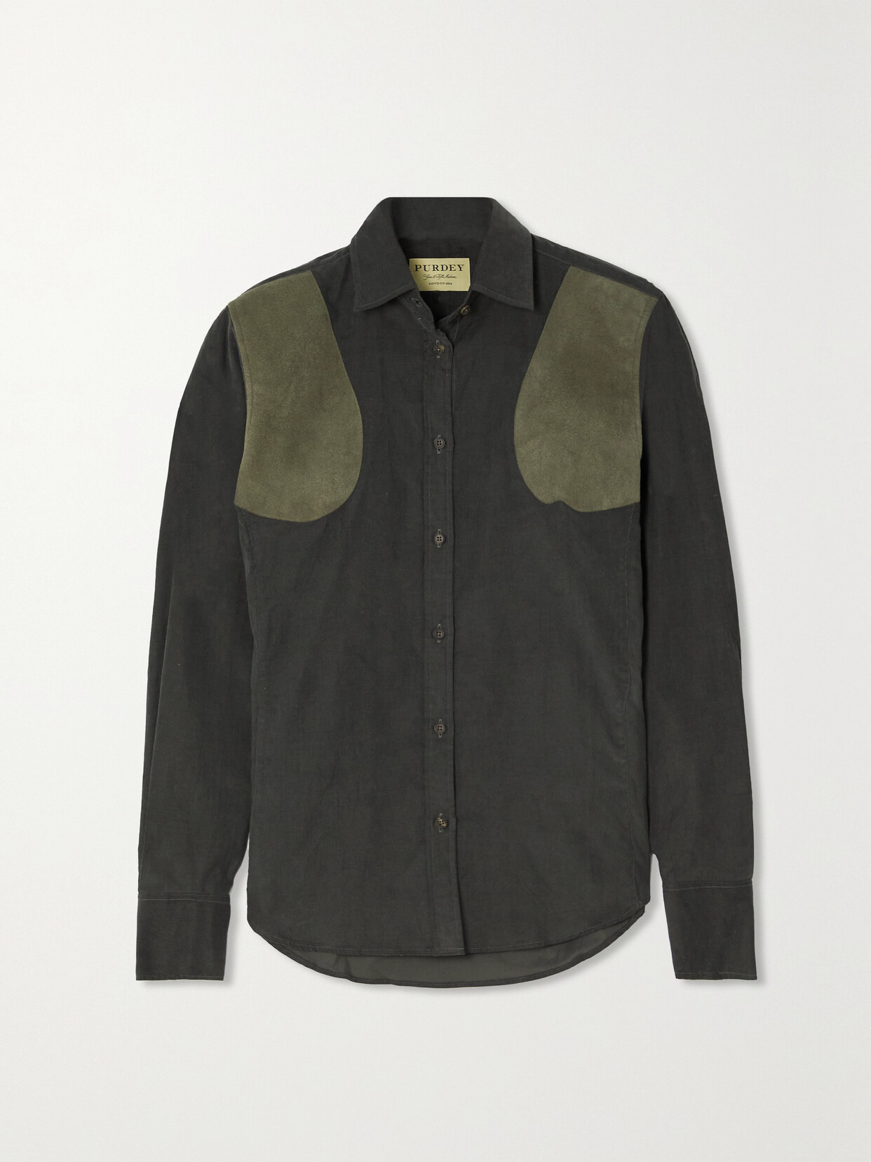 Purdey - Alcantara-paneled Cotton-needlecord Shirt - Green